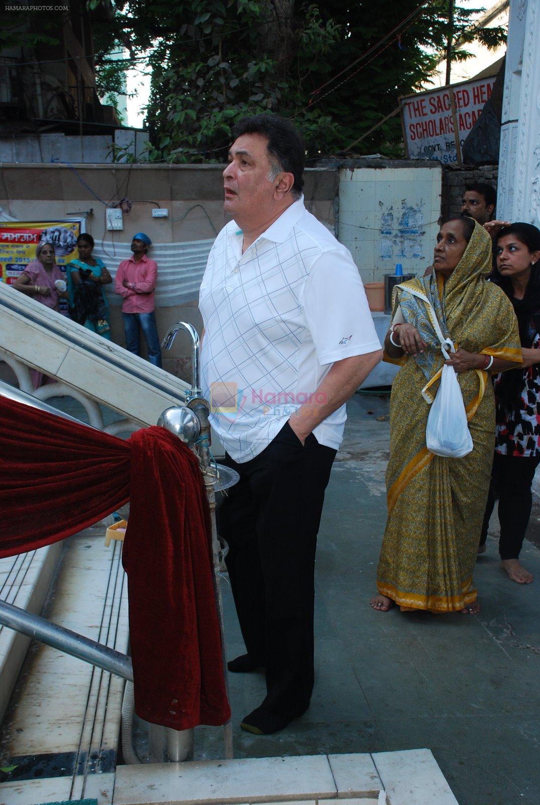Rishi Kapoor at Madan Mohan's prayer meet in Andheri, Mumbai on 13th Feb 2015