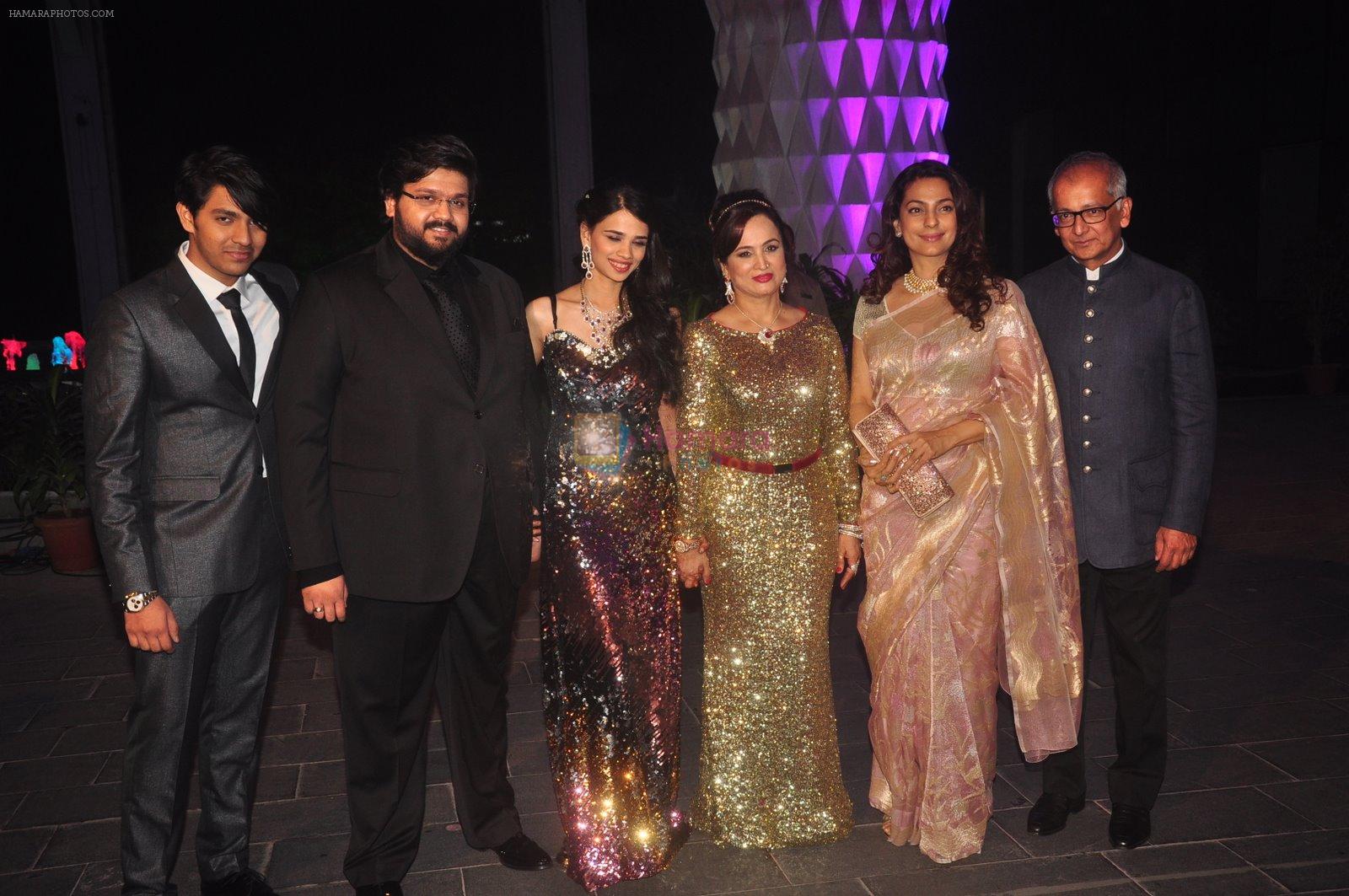 Juhi Chawla at Smita Thackeray's son wedding reception in Sahara Star, Mumbai on 13th Feb 2015