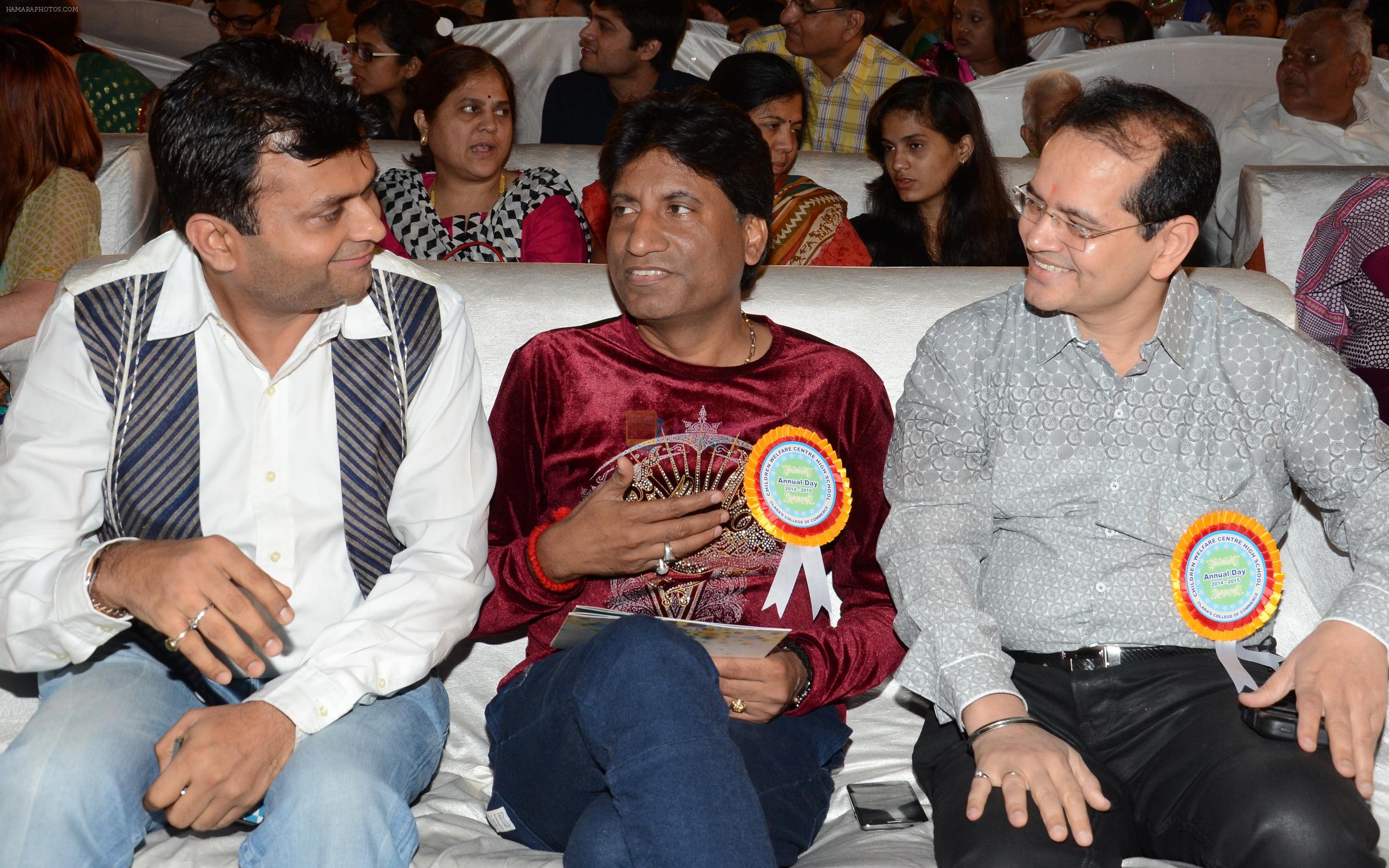 Aneel Murarka, Champak Jain and Raju Srivastav  at the 34th Annual Day Celebration and Prize Distribution Ceremony of Children�s Welfare Centre High School on 14th Fe