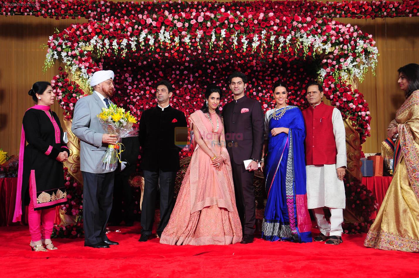 Neha Dhupia at Reddy son wedding reception in Delhi on 21st Feb 2015
