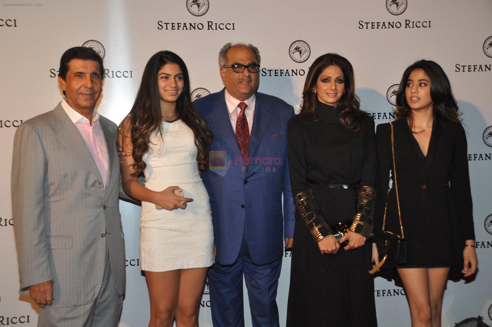 Sridevi, Boney Kapoor, Khushi Kapoor, Jhanvi Kapoor at Stefano Ricci Launch in India in Mumbai on 26th Feb 2015