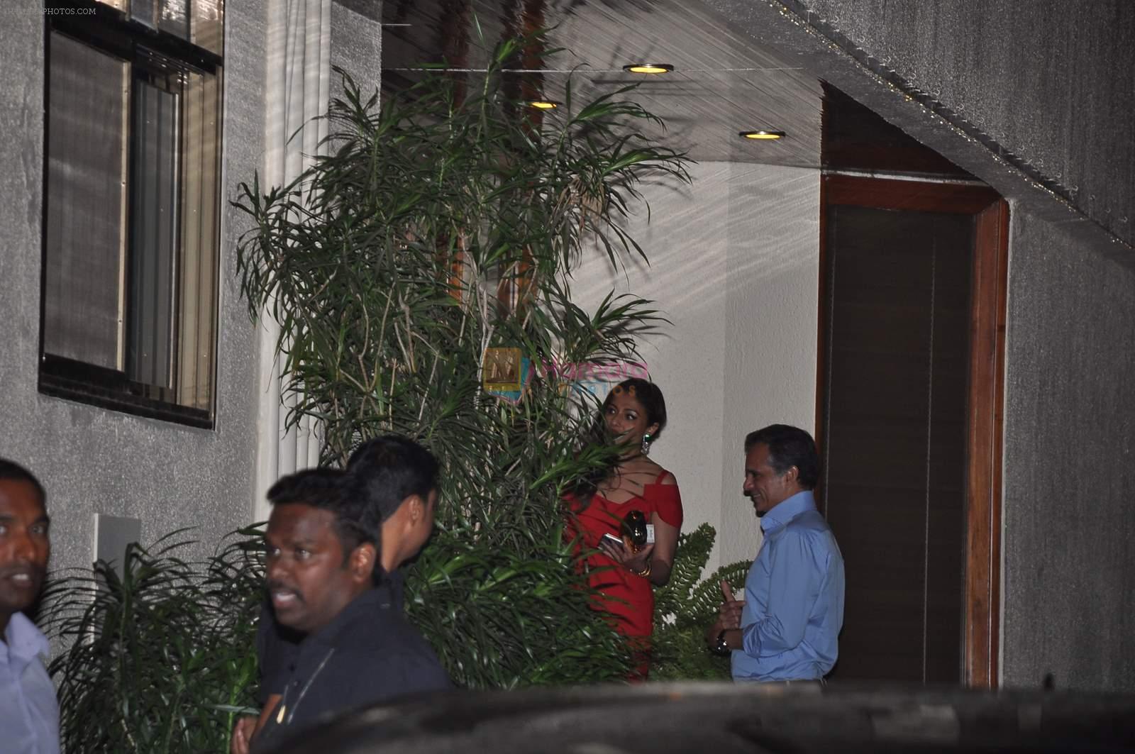 at Big B house in celebration of Kunal Kapoor's upcoming wedding in Mumbai on 1st Feb 2015
