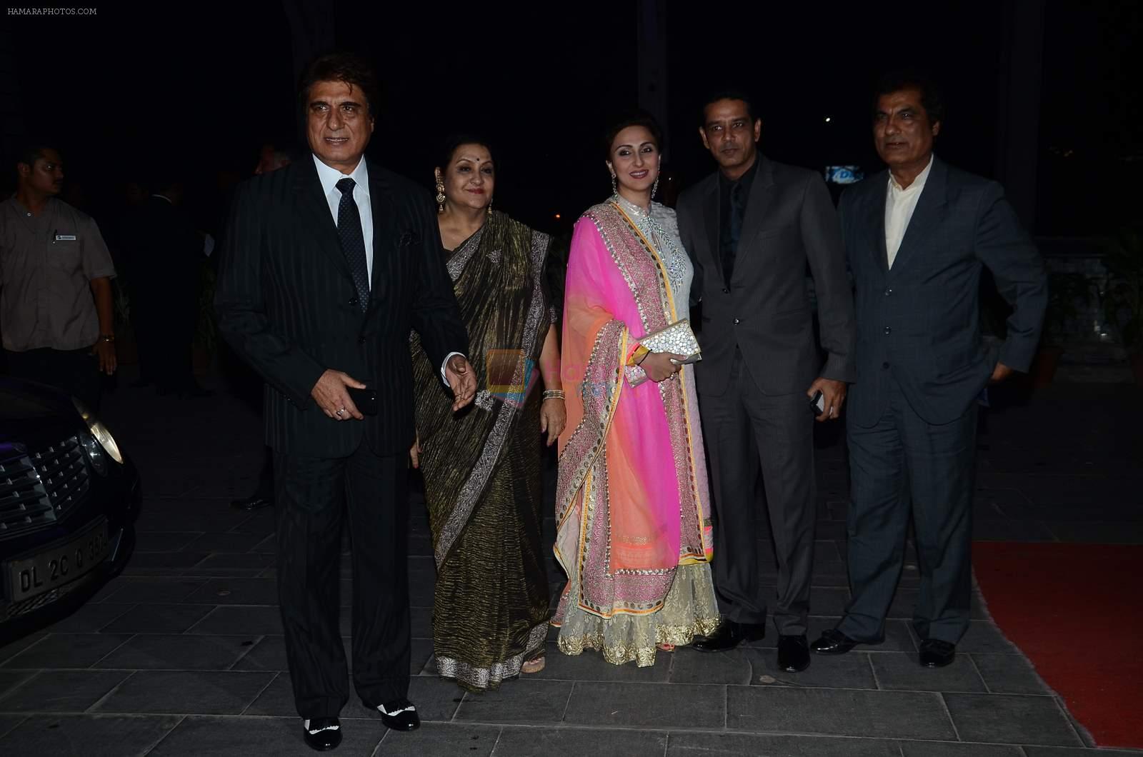Raj Babbar, Juhi Babbar at Tulsi Kumar's wedding reception in Sahara Star, Mumbai on 2nd March 2015