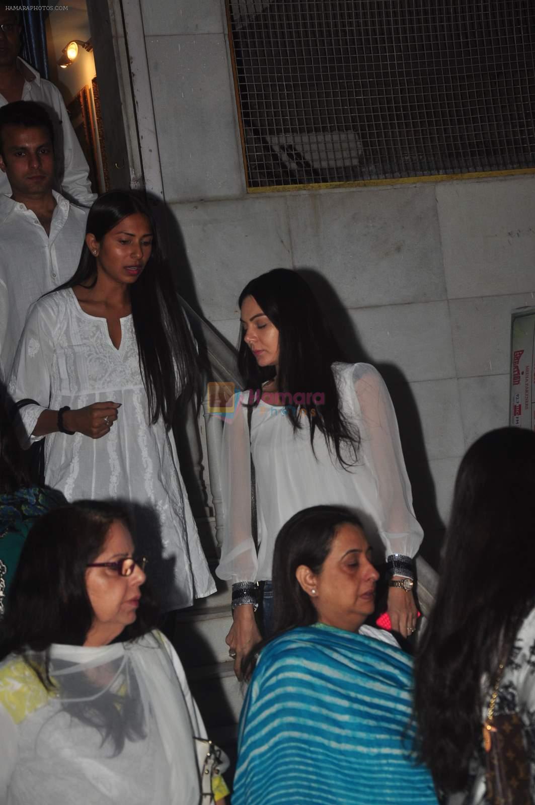 at Late Prakash Mehra's son Amit's prayer meet in Isckon on 3rd March 2015