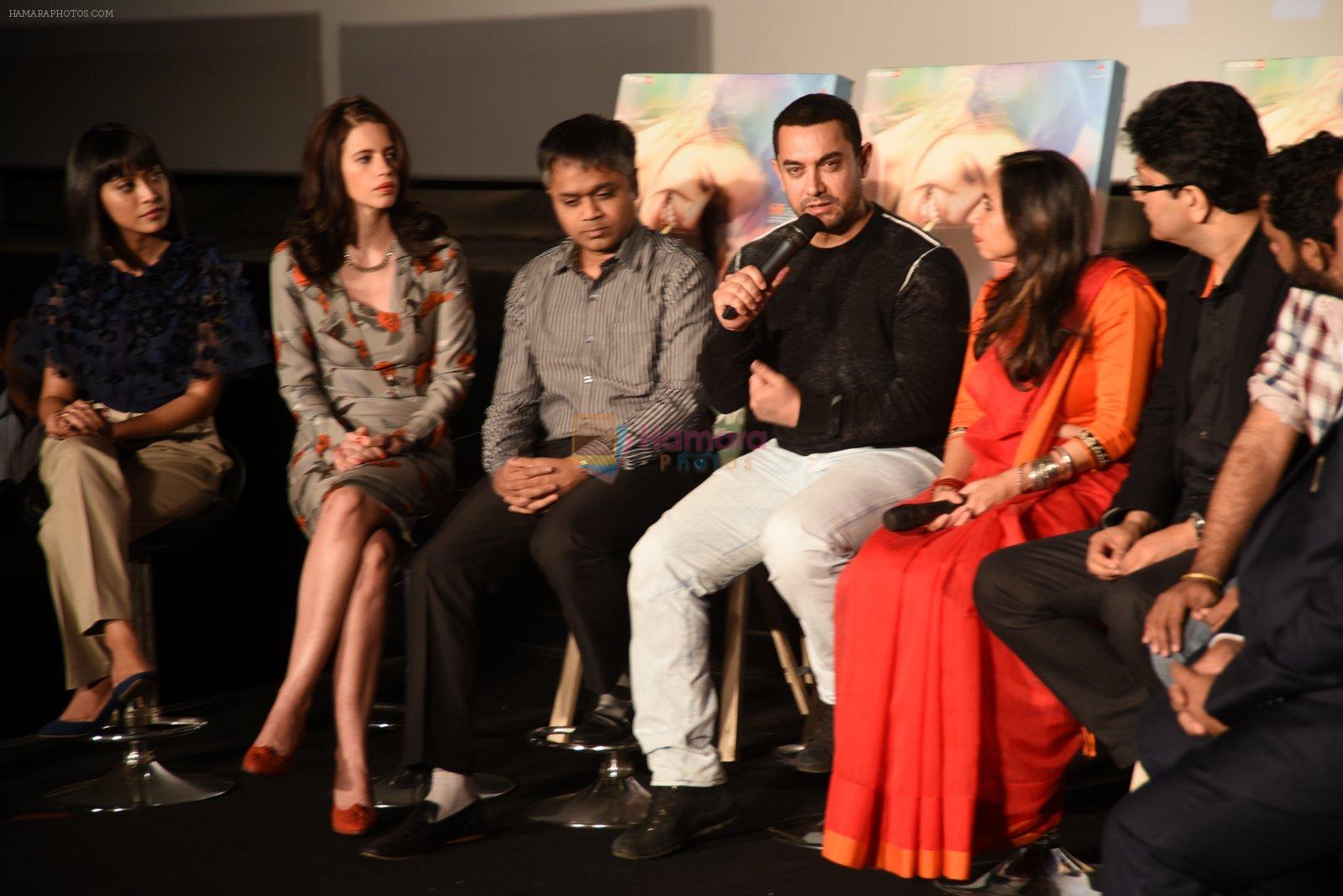 Aamir Khan, Kalki Koechlin, Parsoon Joshi unveils Margarita with a straw First Look in Mumbai on 4th March 2015
