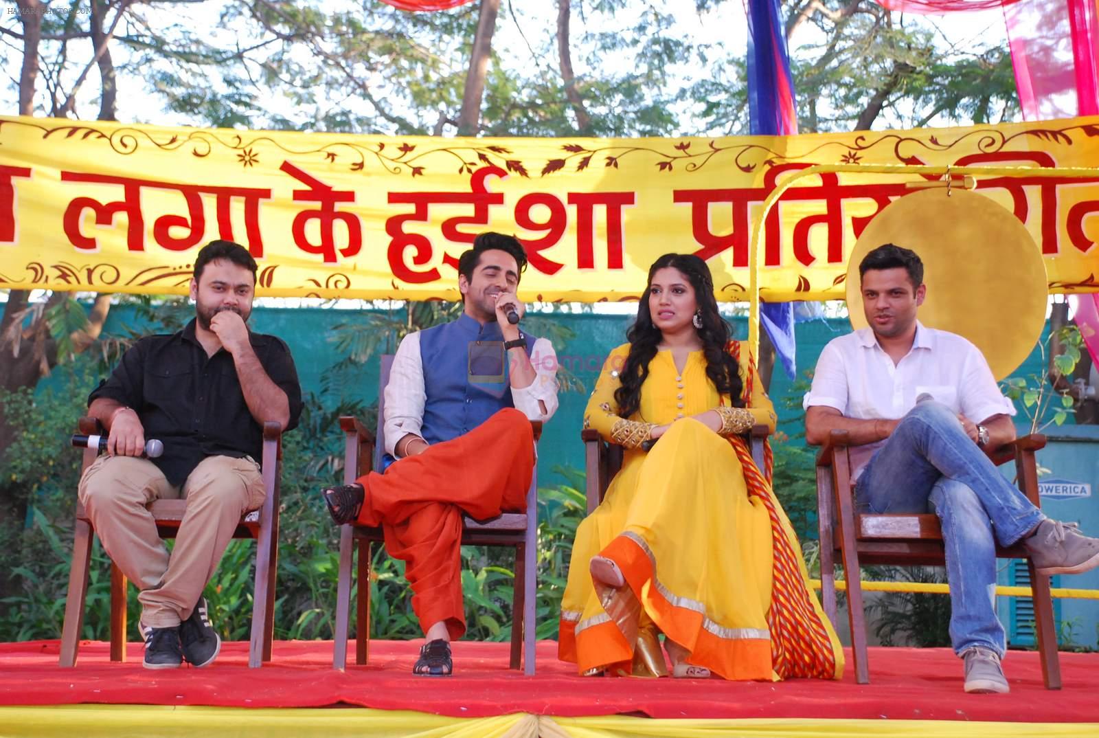 Ayushmann Khurrana at Dum Lagake Haisha holi celebrations in Yashraj on 5th March 2015