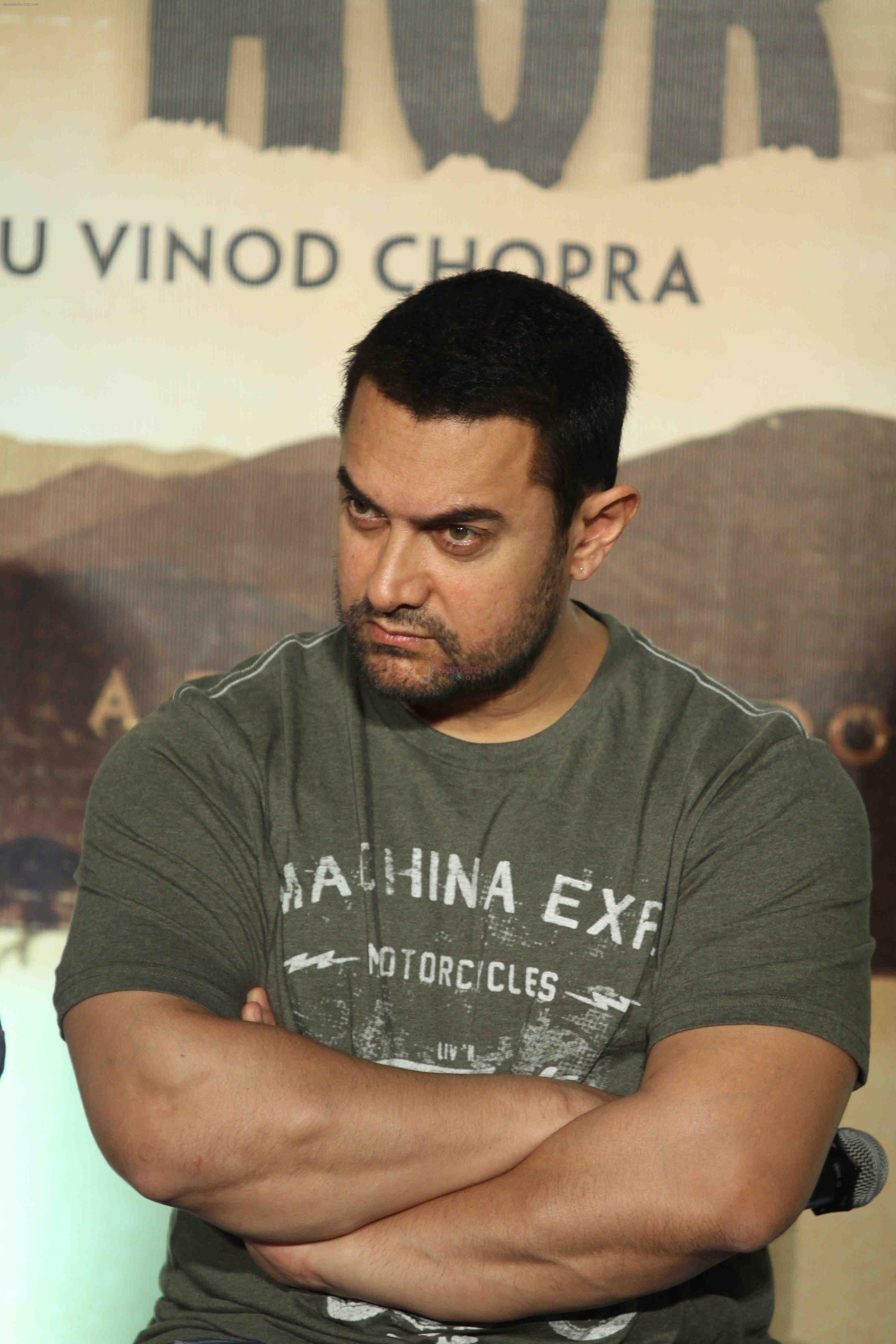 Aamir Khan at the trailer launch of Vidhu Vinod Chopra's maiden Hollywood film Broken Horses in PVR Cinemas on 10th March 2015