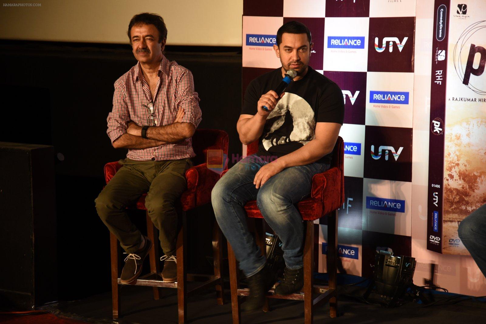 Aamir Khan, Rajkumar Hirani unveils PK Dvd in Mumbai on 11th March 2015