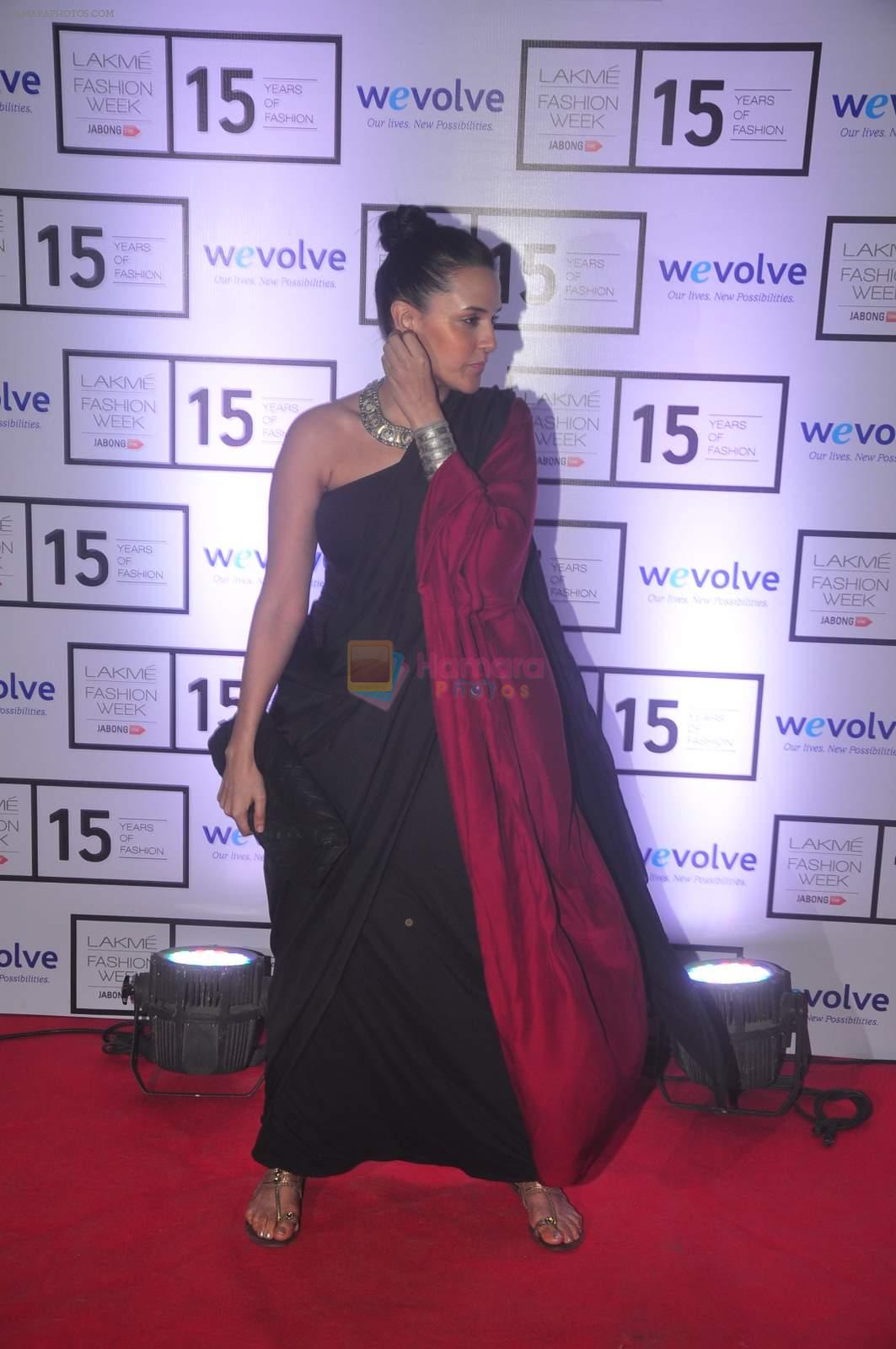 Neha Dhupia at Manish Malhotra Show at Lakme Fashion Week 2015 Day 1 on 18th March 2015
