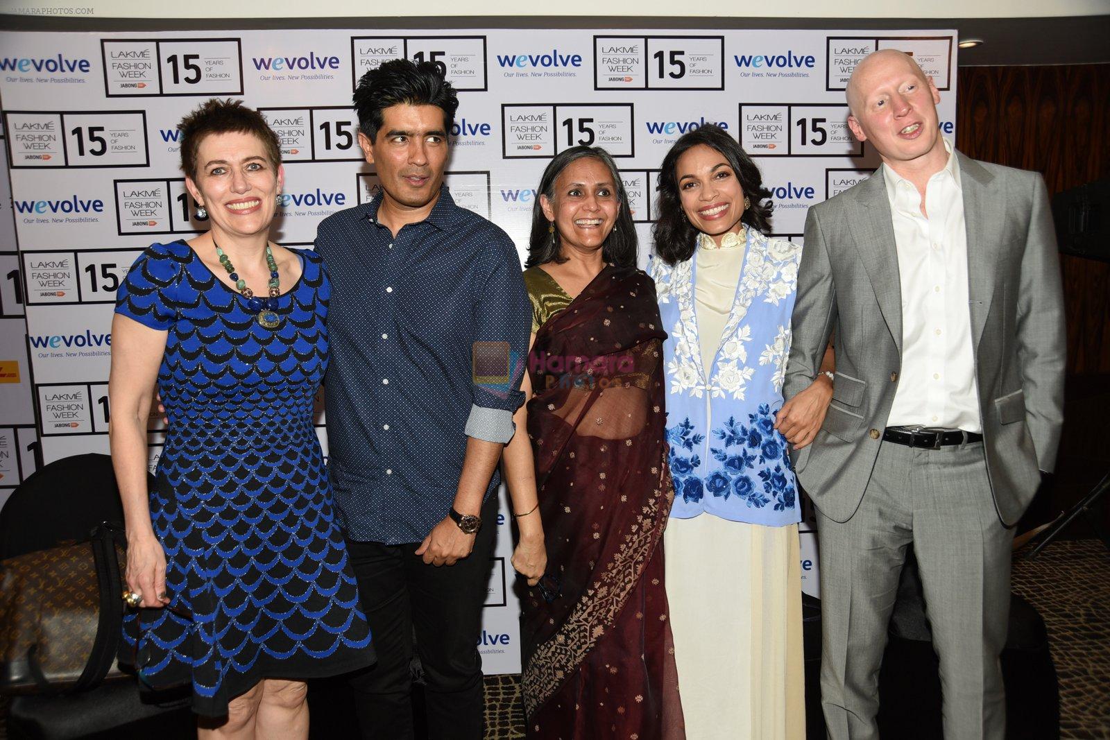 Rosario Dawson and Manish Malhotra at Wevolve media meet in Mumbai on 18th March 2015