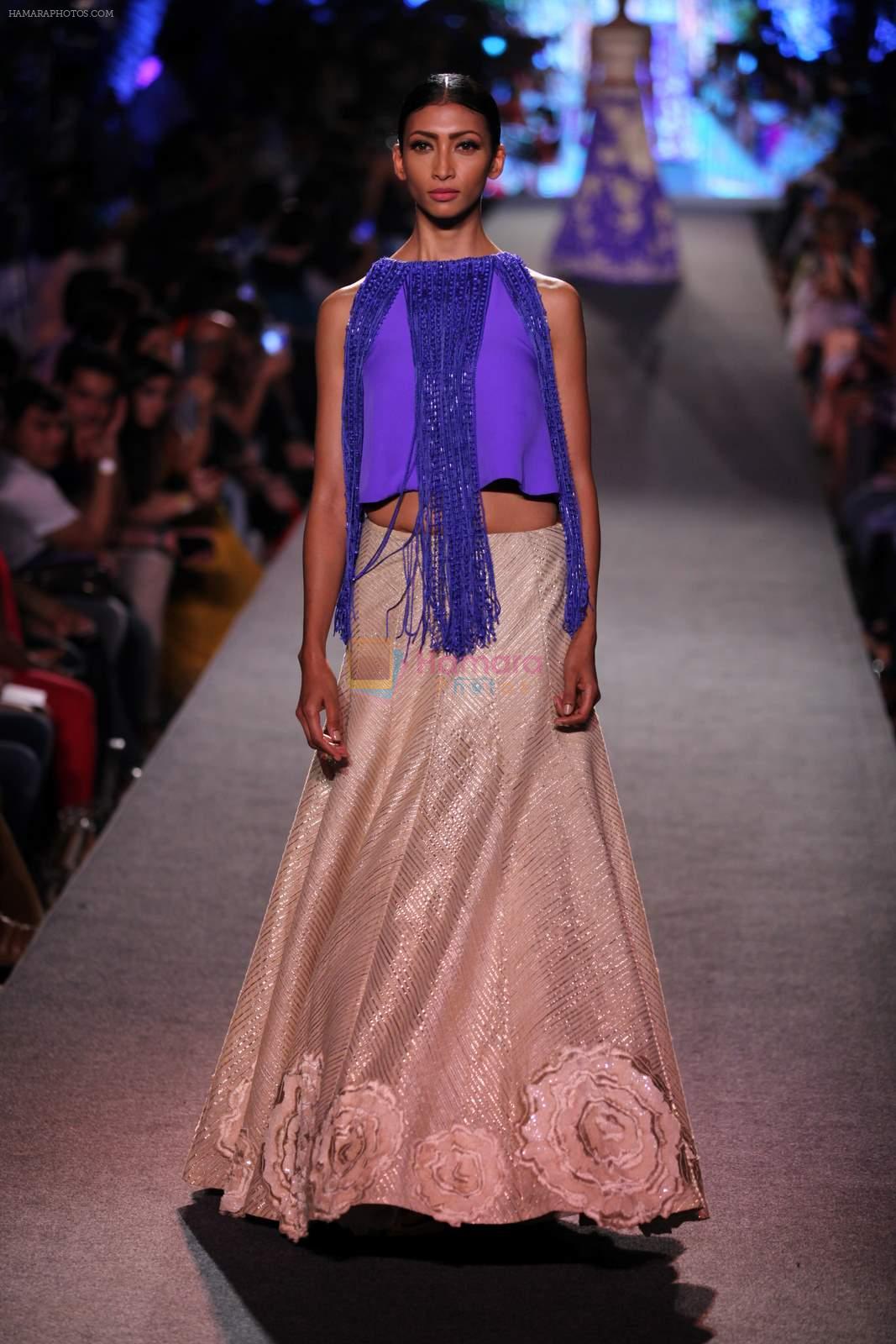 Model walks the ramp for Manish Malhotra Show at Lakme Fashion Week 2015 Day 1 on 18th March 2015