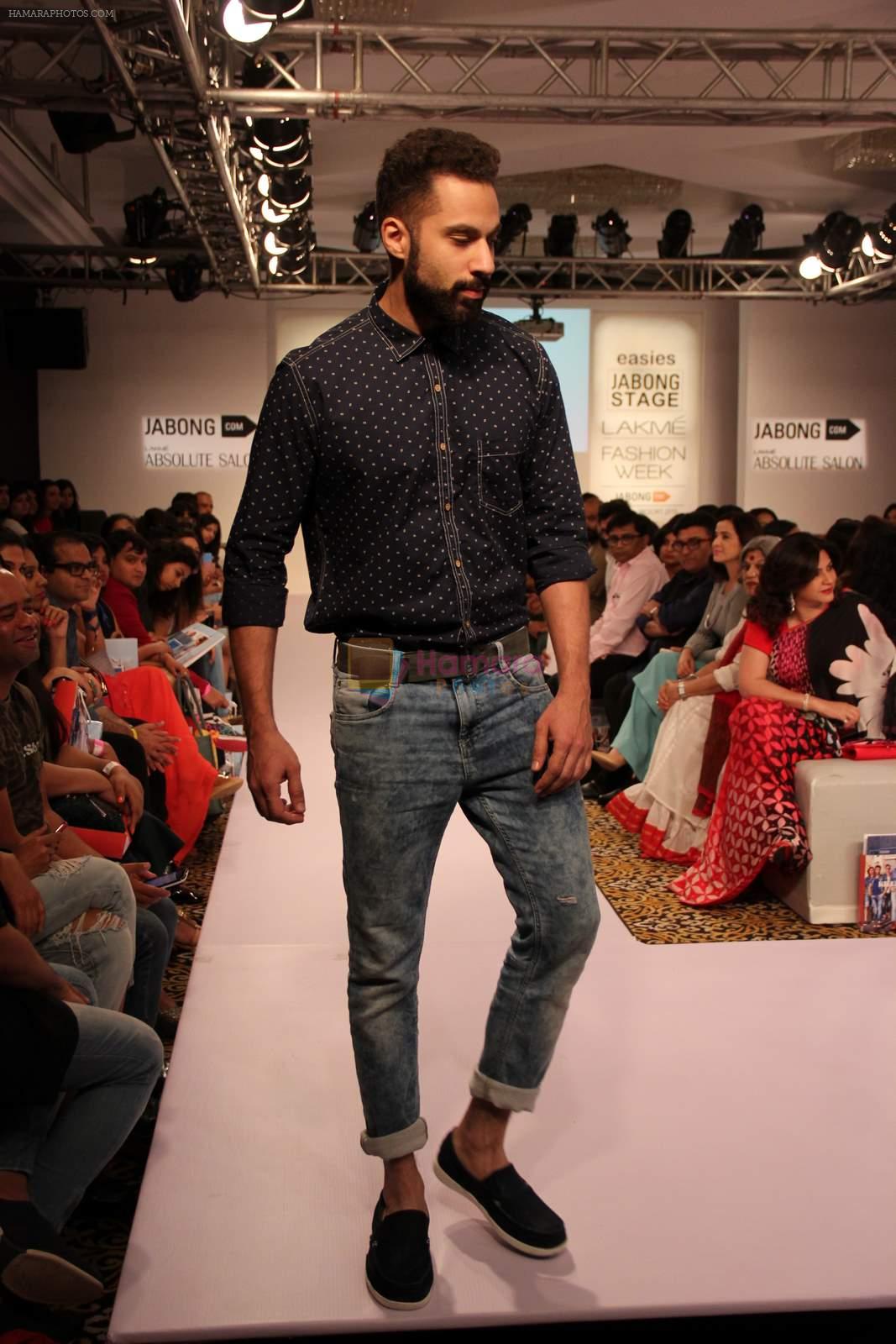 Model walks the ramp for Killer and Easies Show at Lakme Fashion Week 2015 Day 2 on 19th March 2015