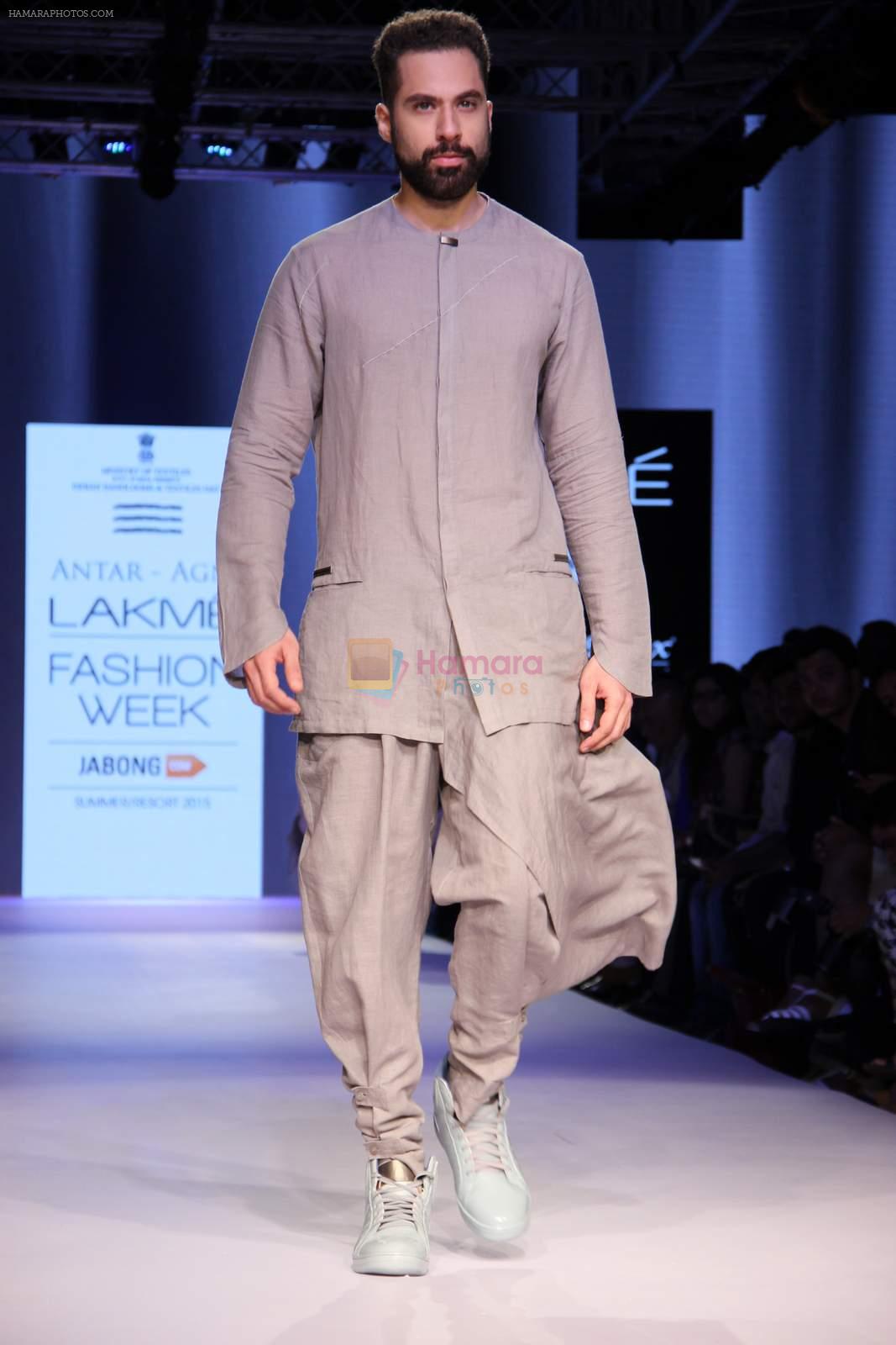 Model walks the ramp for Antar Agni Show at Lakme Fashion Week 2015 Day 2 on 19th March 2015