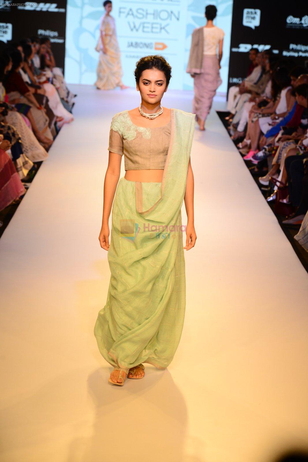 Model walks the ramp for Anavila Show at Lakme Fashion Week 2015 Day 2 on 19th March 2015