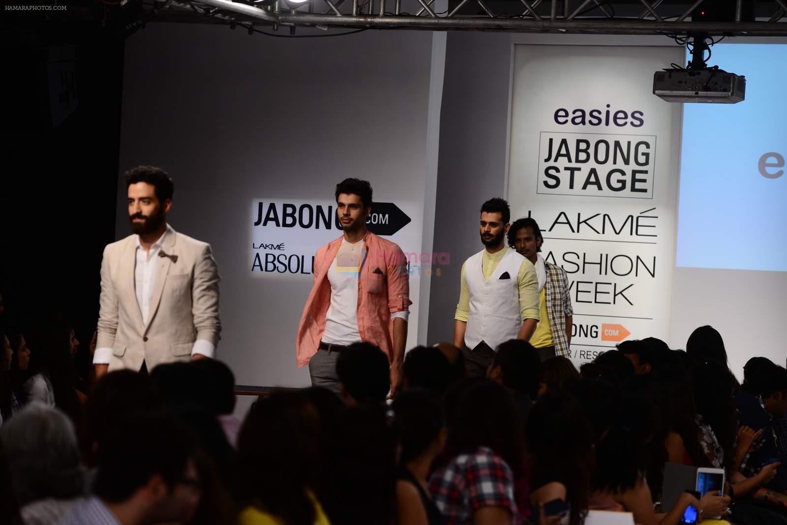 Model walks the ramp for Killer and Easies Show at Lakme Fashion Week 2015 Day 2 on 19th March 2015