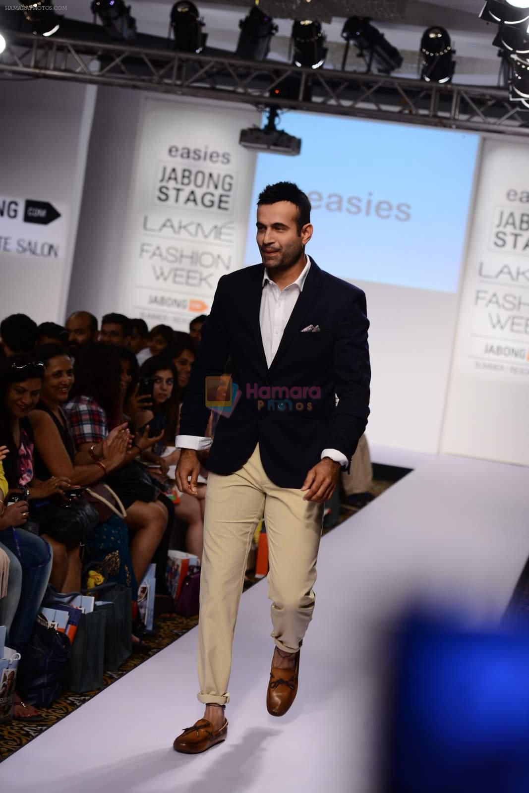 Irfan Pathan walks the ramp for Killer and Easies Show at Lakme Fashion Week 2015 Day 2 on 19th March 2015
