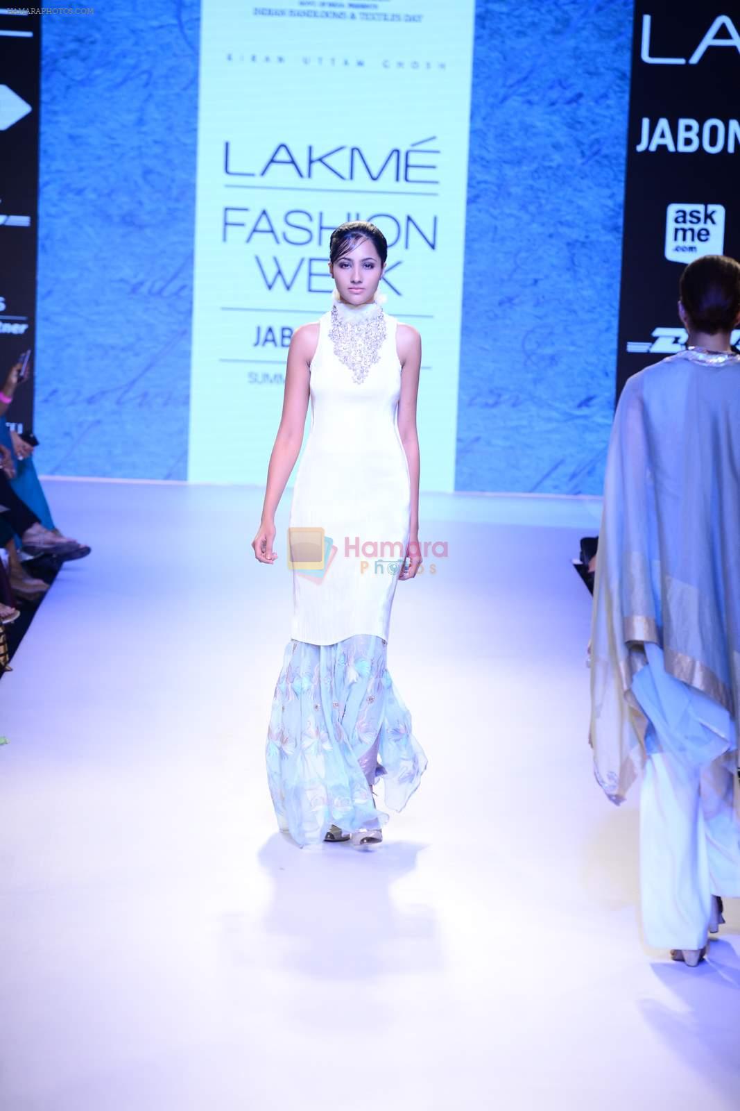 Model walk the ramp for Kiran Uttam Ghosh Show at Lakme Fashion Week 2015 Day 2 on 19th March 2015