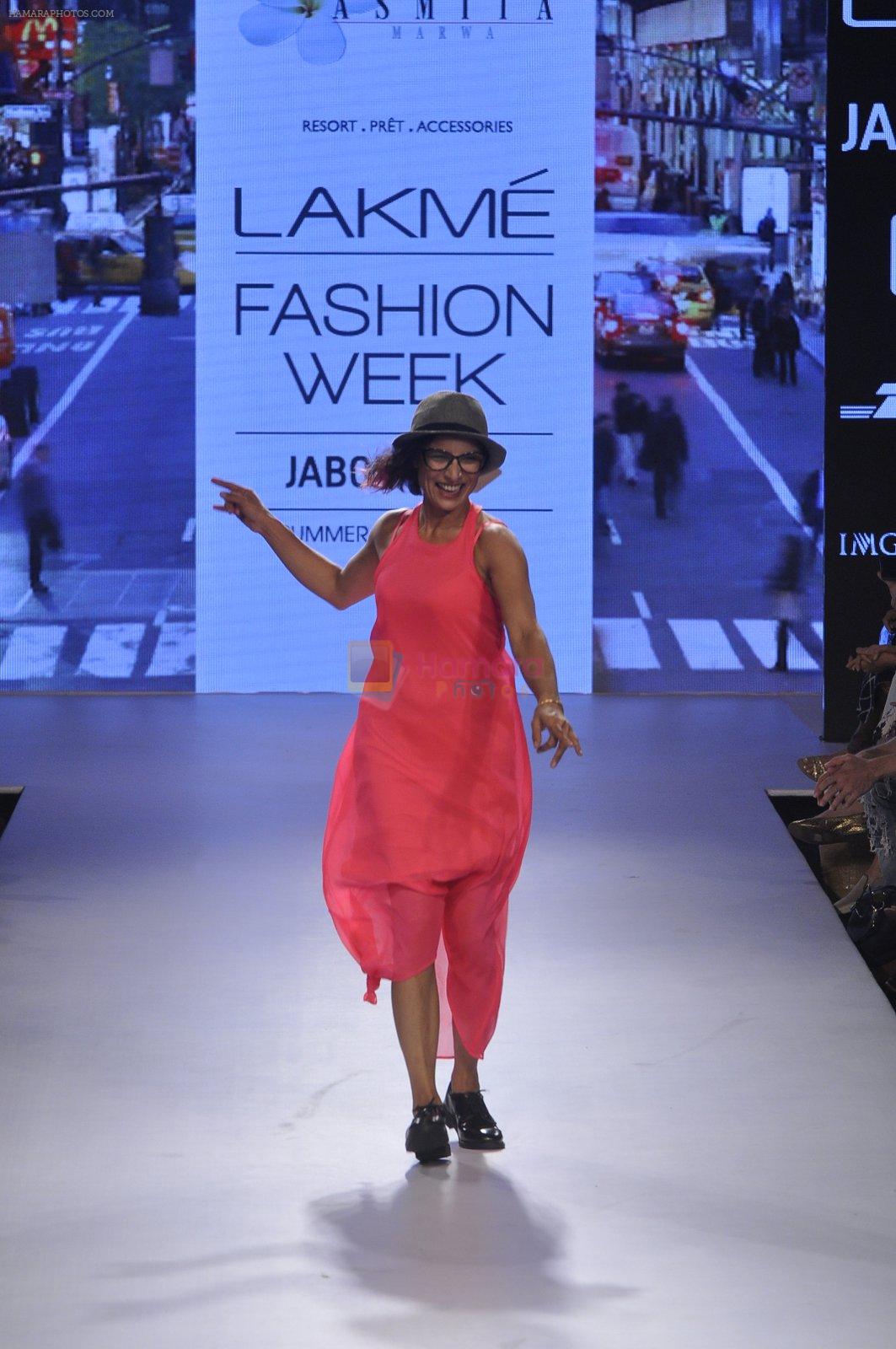 Adhuna Akhtar walk the ramp for Asmita Marwa Show at Lakme Fashion Week 2015 Day 3 on 20th March 2015