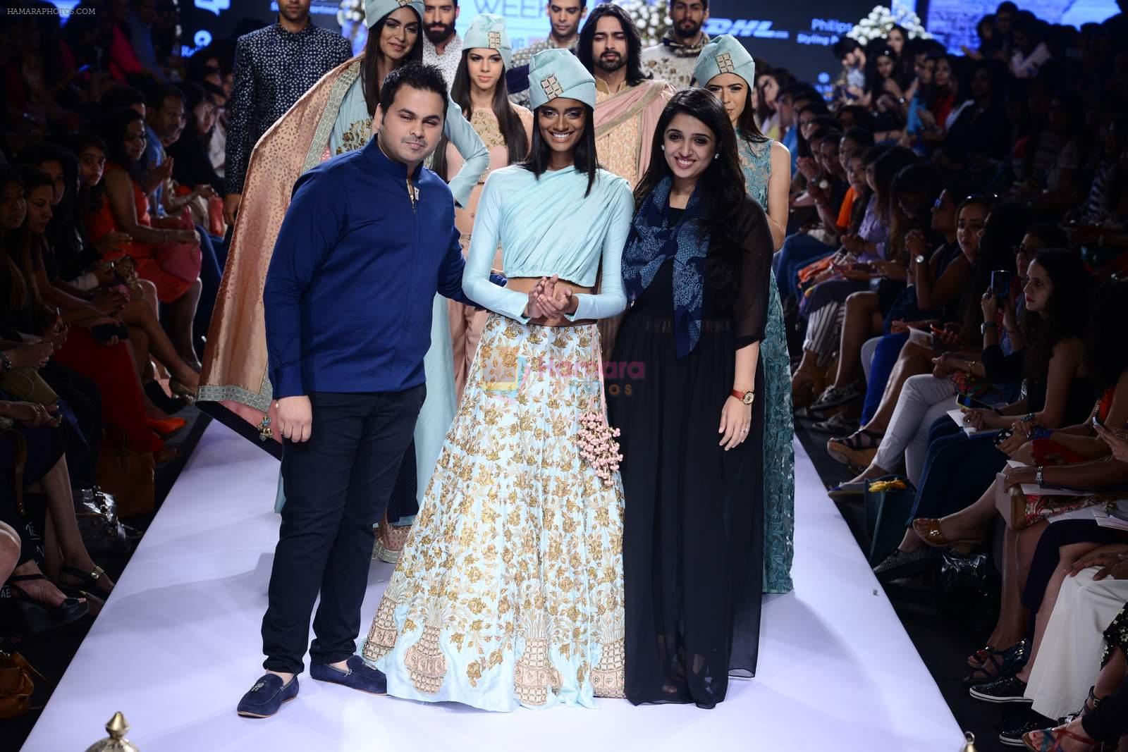 Model walk the ramp for SVA Show at Lakme Fashion Week 2015 Day 4 on 21st March 2015