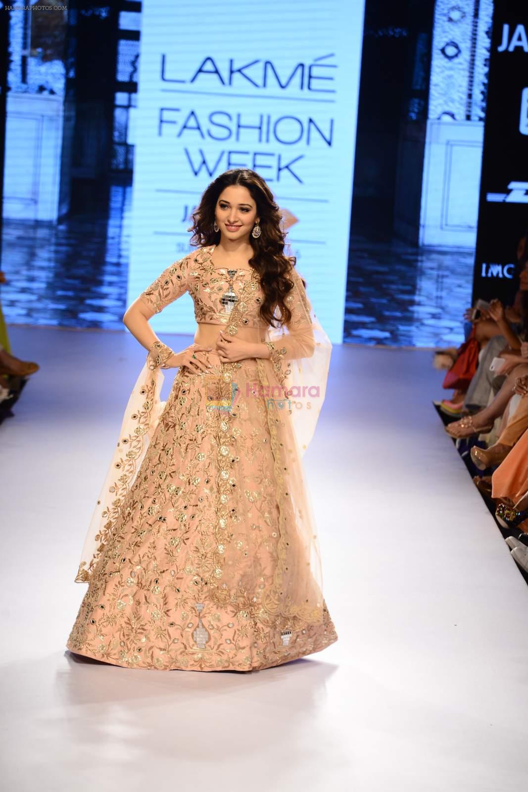 Tamannaah Bhatia walk the ramp for Payal Singhal Show at Lakme Fashion Week 2015 Day 4 on 21st March 2015
