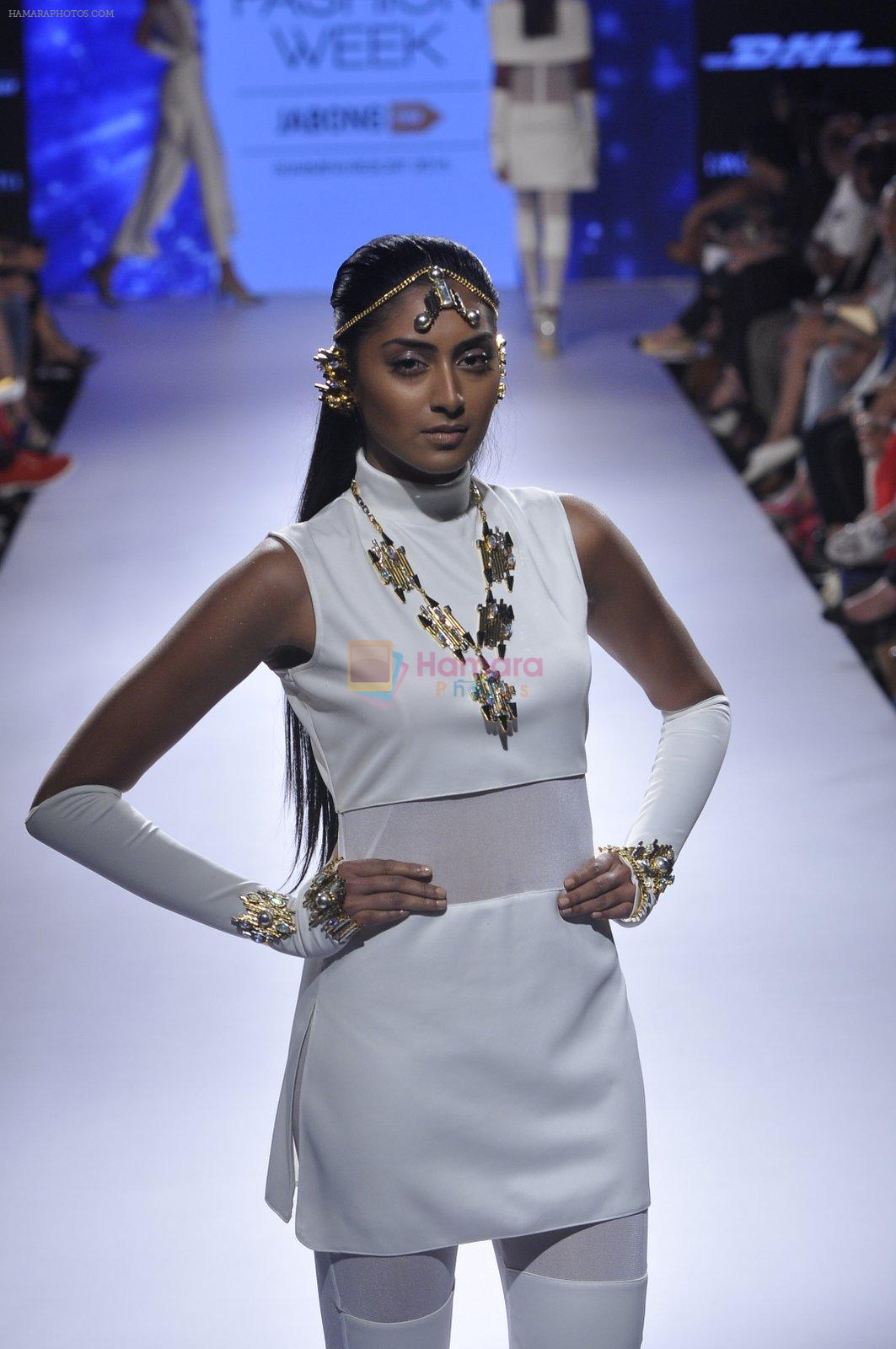 Model walk the ramp for Valliyan by Nitya Show at Lakme Fashion Week 2015 Day 3 on 20th March 2015