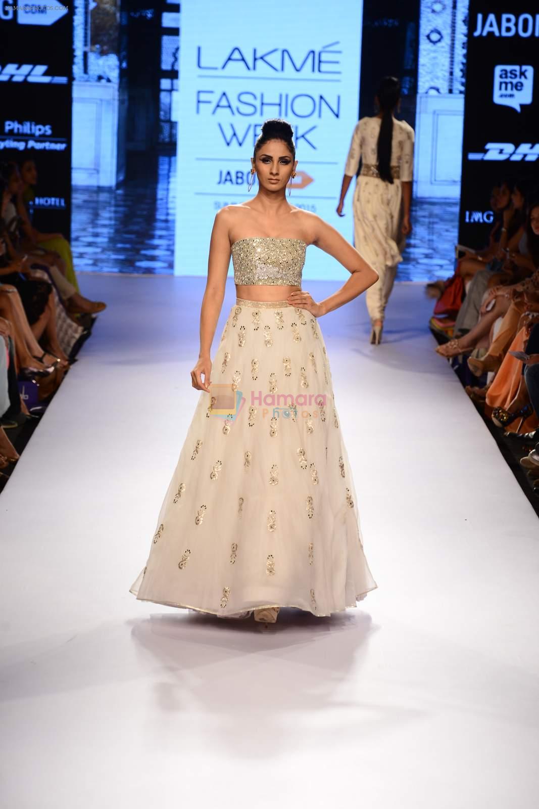 Model walk the ramp for Payal Singhal Show at Lakme Fashion Week 2015 Day 4 on 21st March 2015