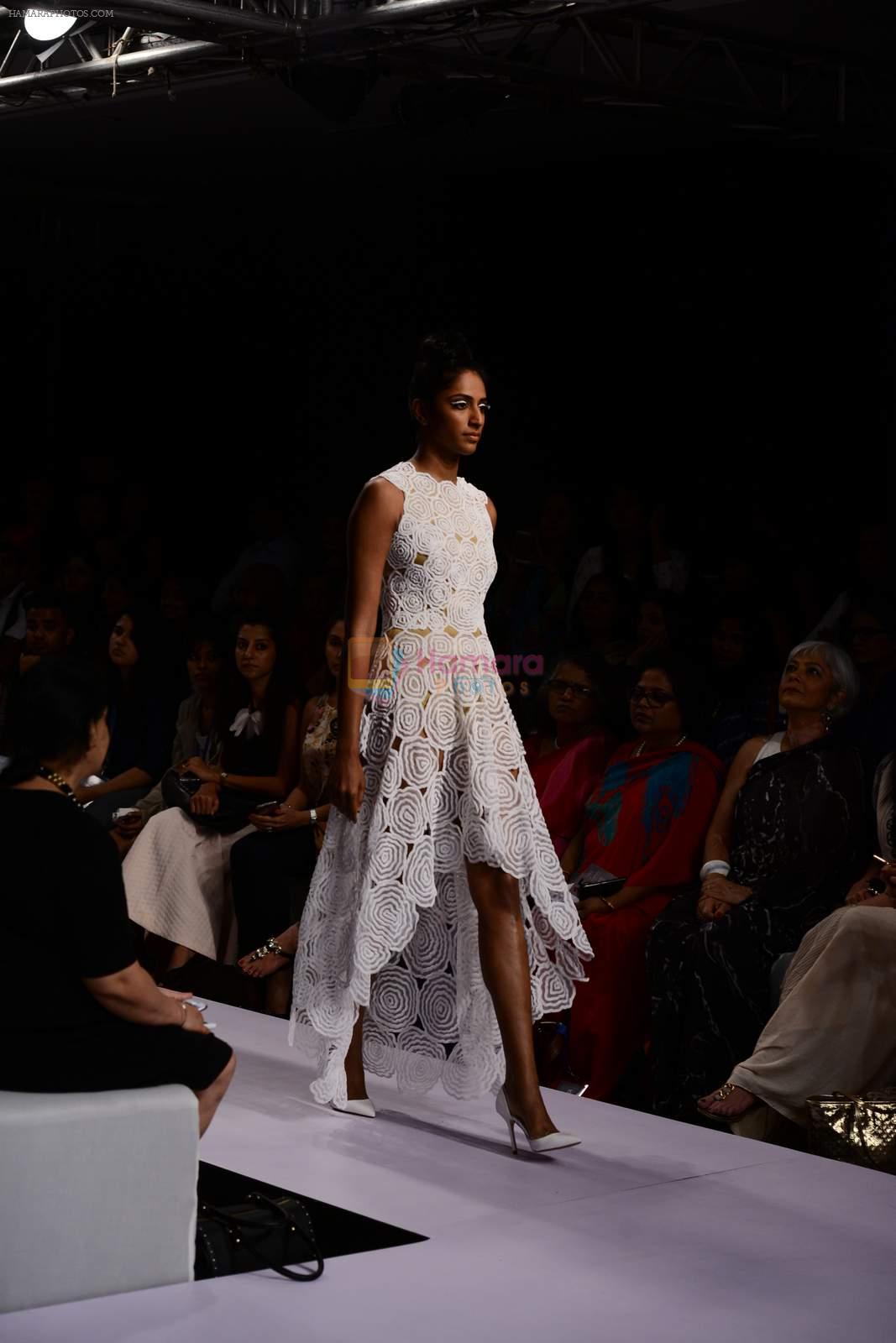 Model walk the ramp for Urvashi Joneja Show at Lakme Fashion Week 2015 Day 4 on 21st March 2015