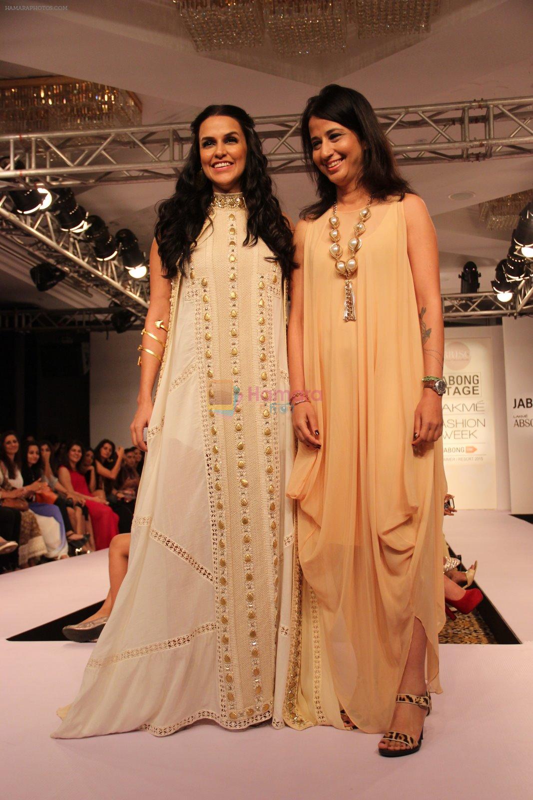 Neha Dhupia walk the ramp for RRISO Show at Lakme Fashion Week 2015 Day 5 on 22nd March 2015