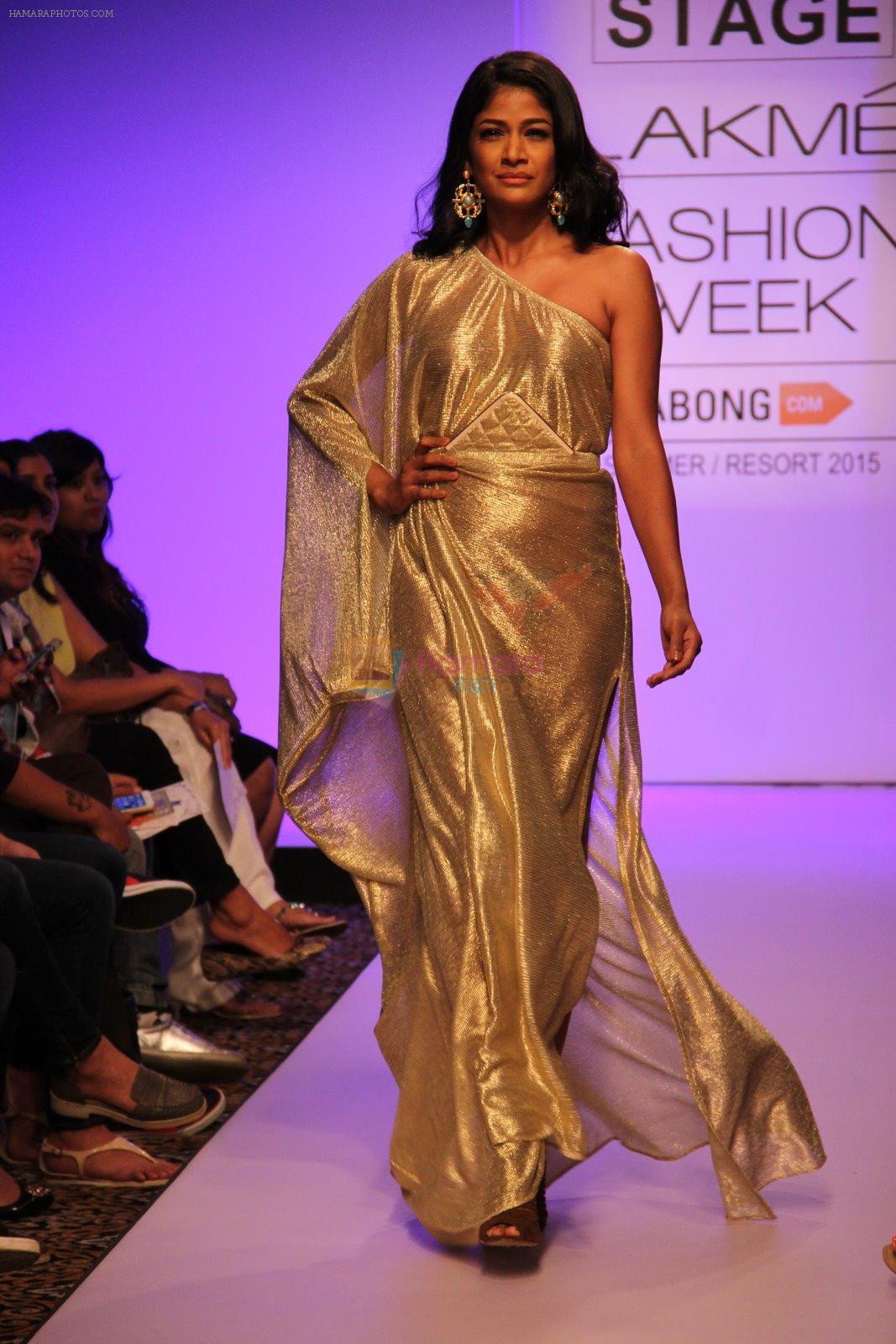 Carol Gracias walk the ramp for Vernadah Show at Lakme Fashion Week 2015 Day 5 on 22nd March 2015