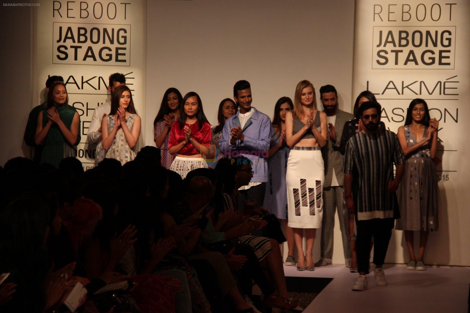 Model walk the ramp for Reboot at Lakme Fashion Show 2015 on 20th March 2015