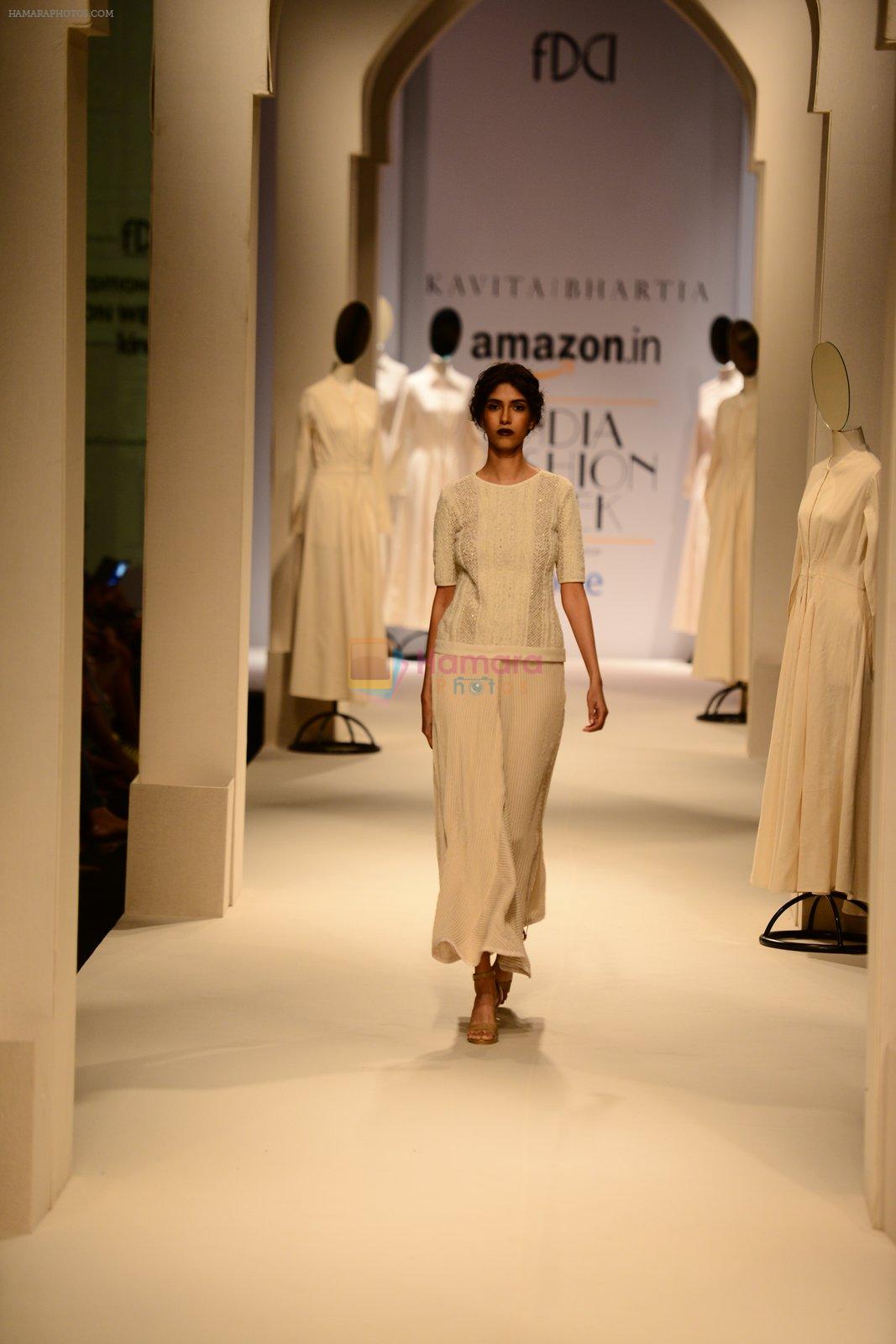 Model walk the ramp for Kavita Bhartia on day 1 of Amazon India Fashion Week on 25th March 2015