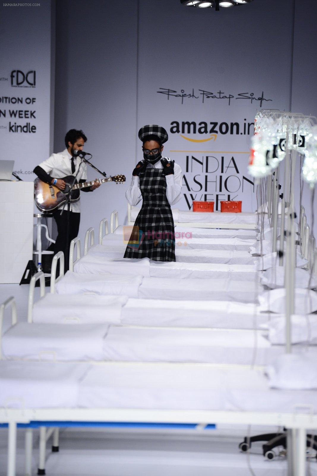Model walk the ramp for Rajesh Pratap Singh on day 1 of Amazon India Fashion Week on 25th March 2015