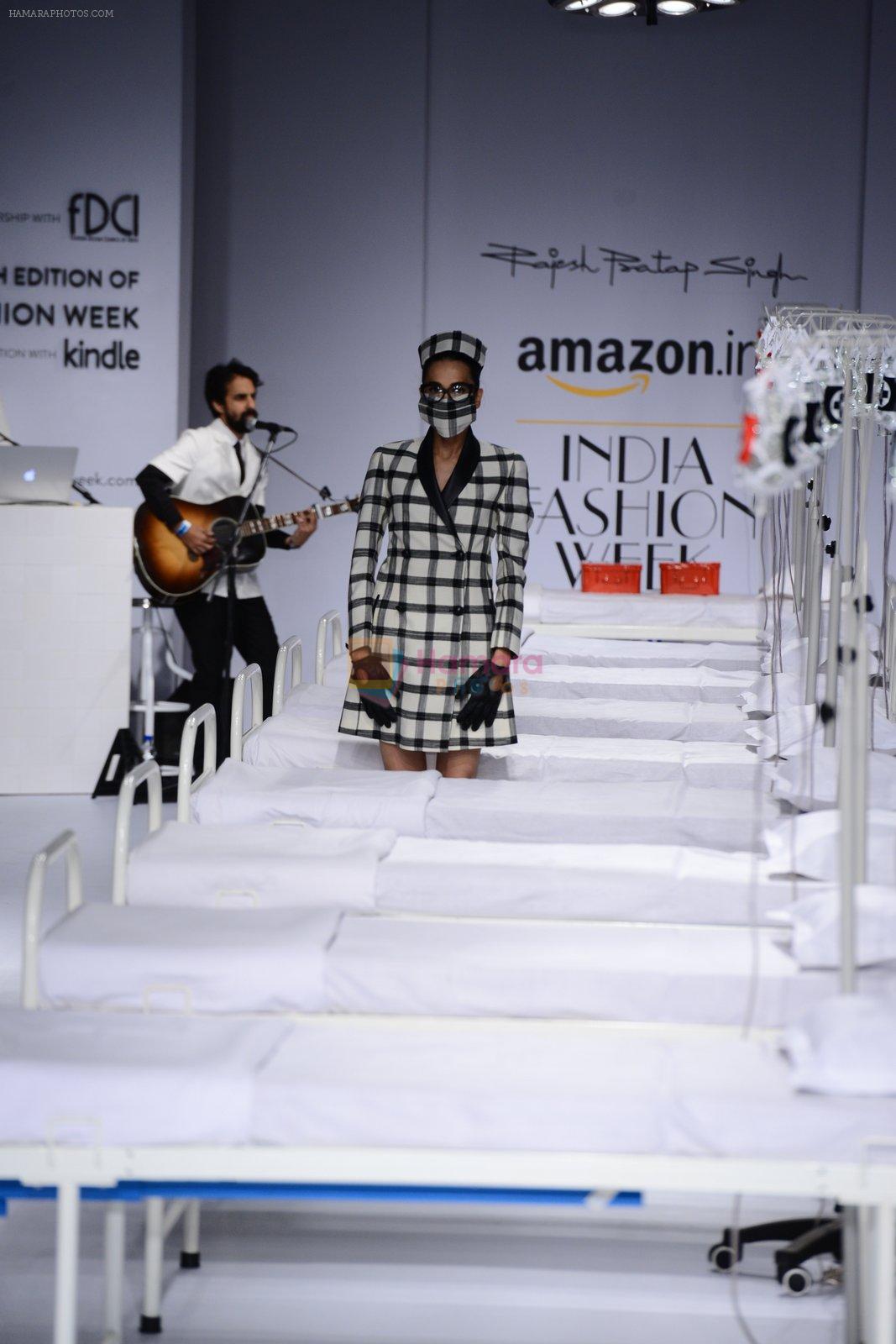 Model walk the ramp for Rajesh Pratap Singh on day 1 of Amazon India Fashion Week on 25th March 2015