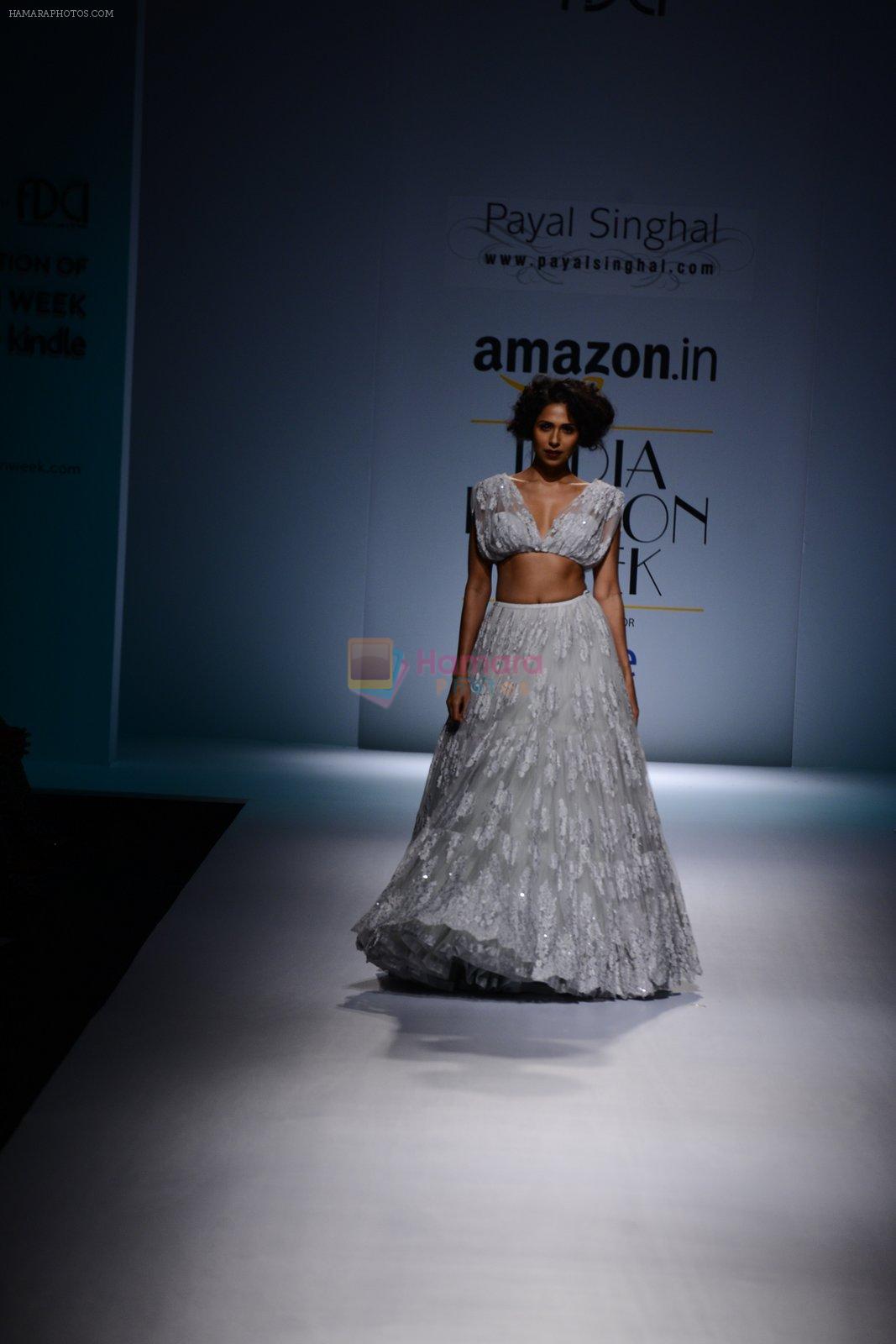 Model walk the ramp for Payal Singhal on day 1 of Amazon India Fashion Week on 25th March 2015