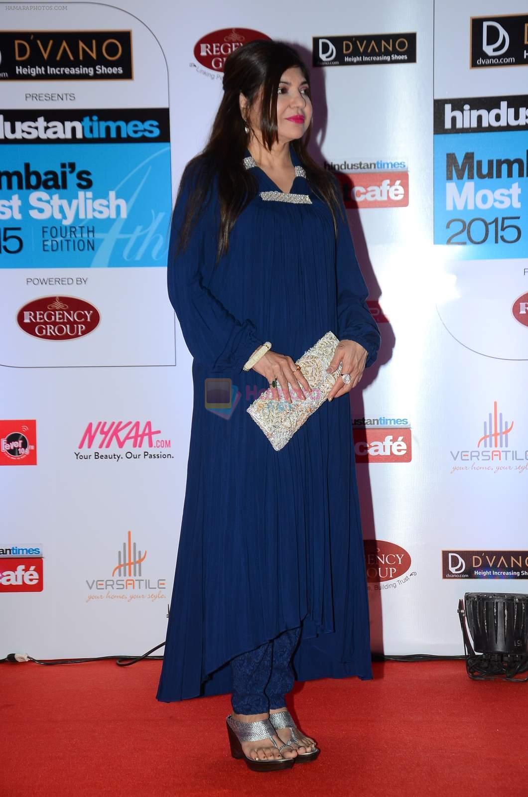Alka Yagnik at HT Mumbai's Most Stylish Awards 2015 in Mumbai on 26th March 2015