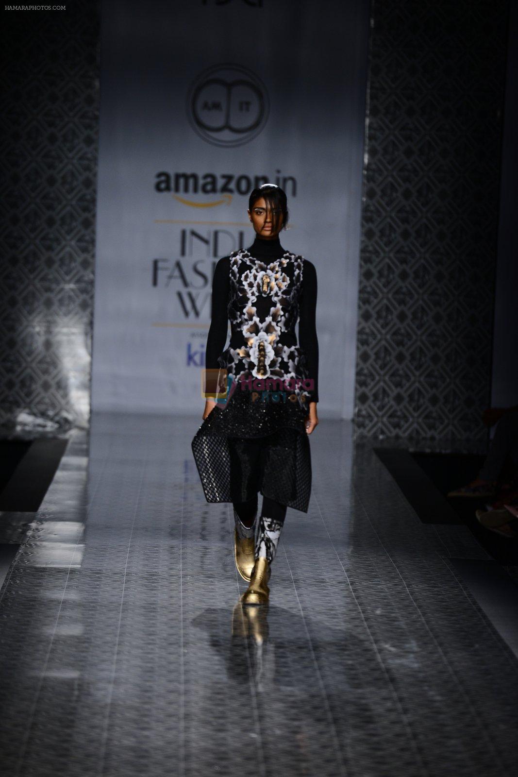 Model walk the ramp for Amit Agarwal on day 2 of Amazon India Fashion Week on 26th March 2015