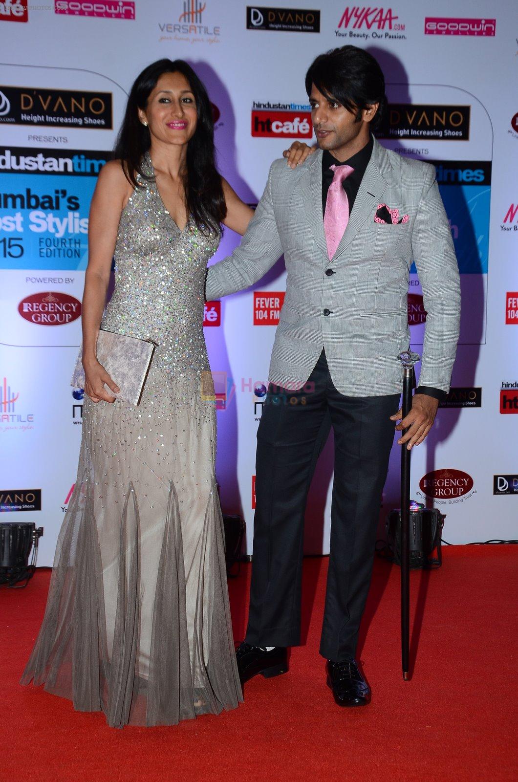 Teejay Sidhu, Karanvir Bohra at HT Mumbai's Most Stylish Awards 2015 in Mumbai on 26th March 2015