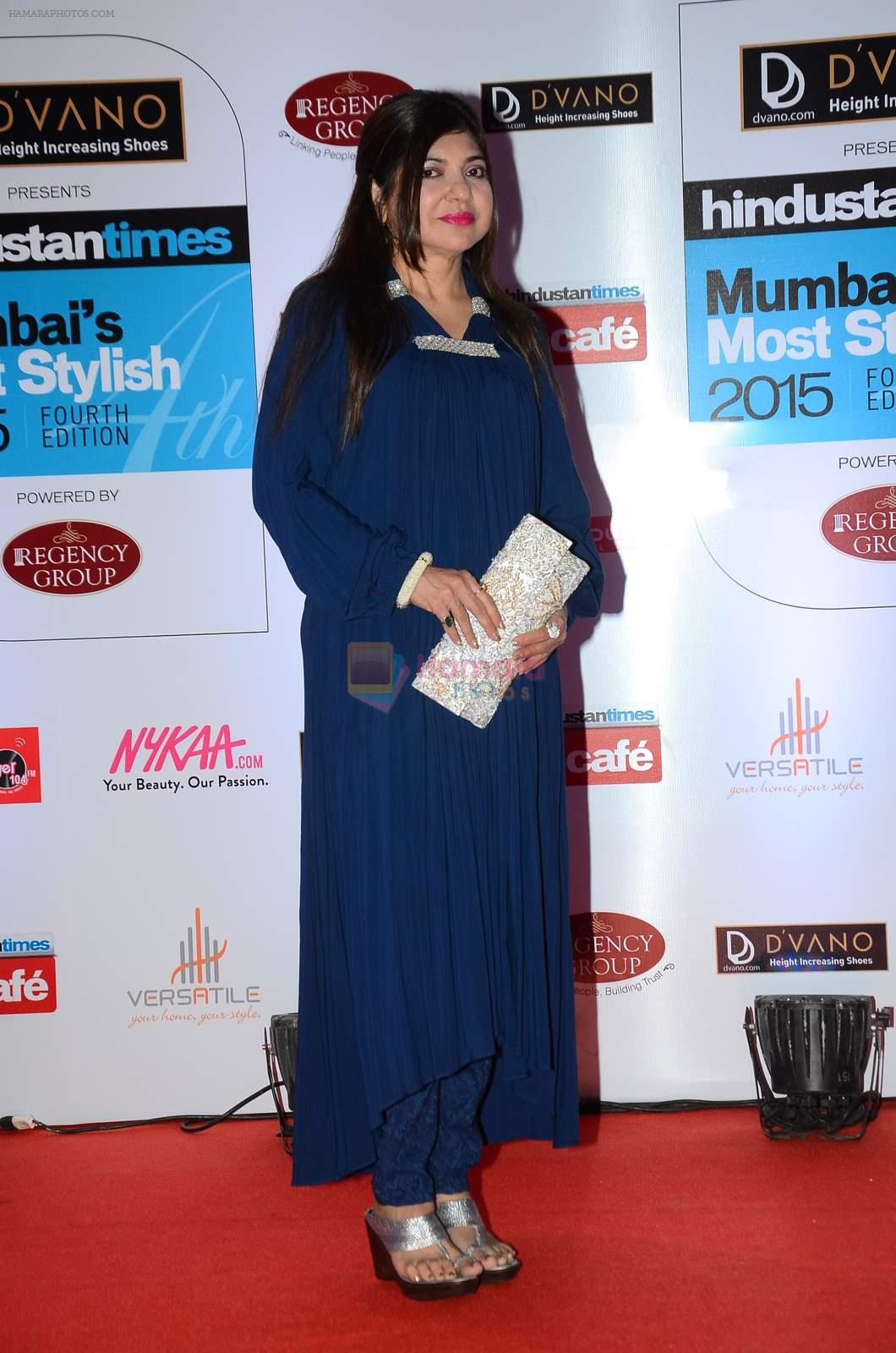Alka Yagnik at HT Mumbai's Most Stylish Awards 2015 in Mumbai on 26th March 2015