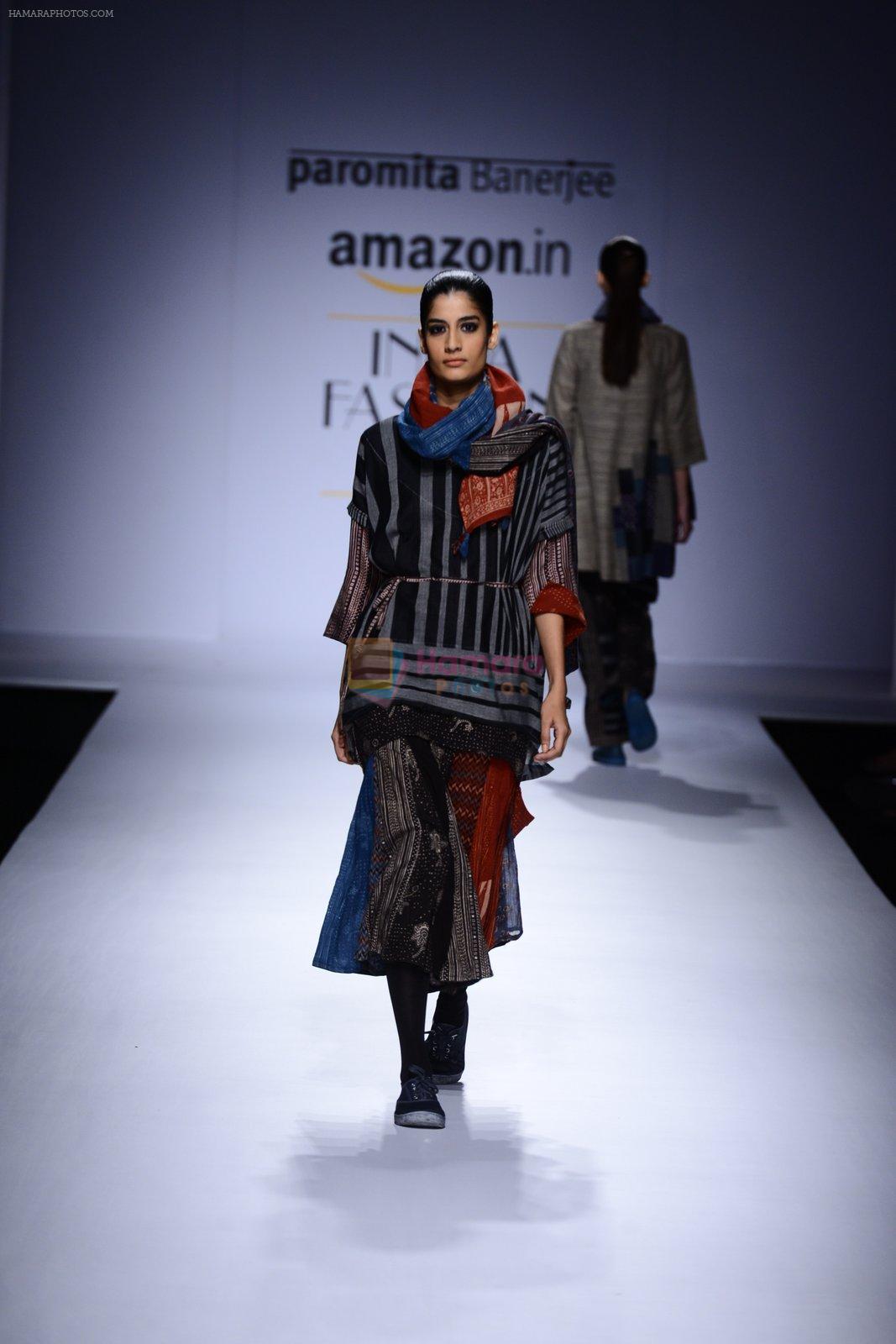 Model walk the ramp for Tanvi Kedia on day 3 of Amazon India Fashion Week on 27th March 2015