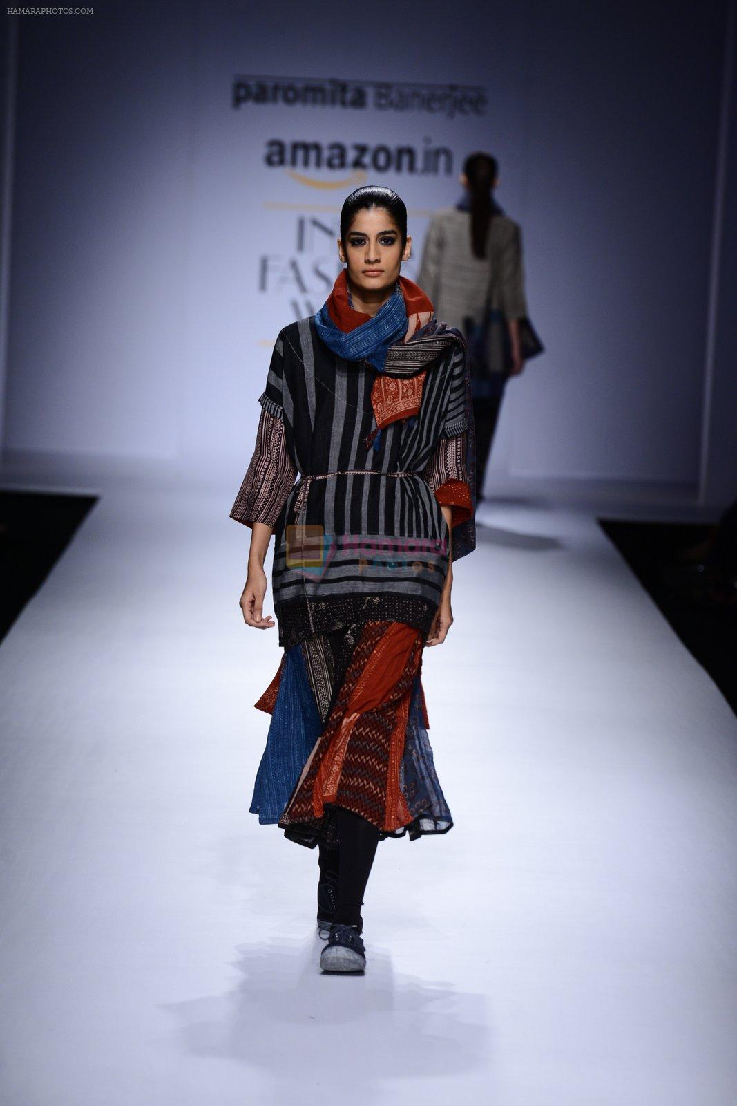 Model walk the ramp for Tanvi Kedia on day 3 of Amazon India Fashion Week on 27th March 2015