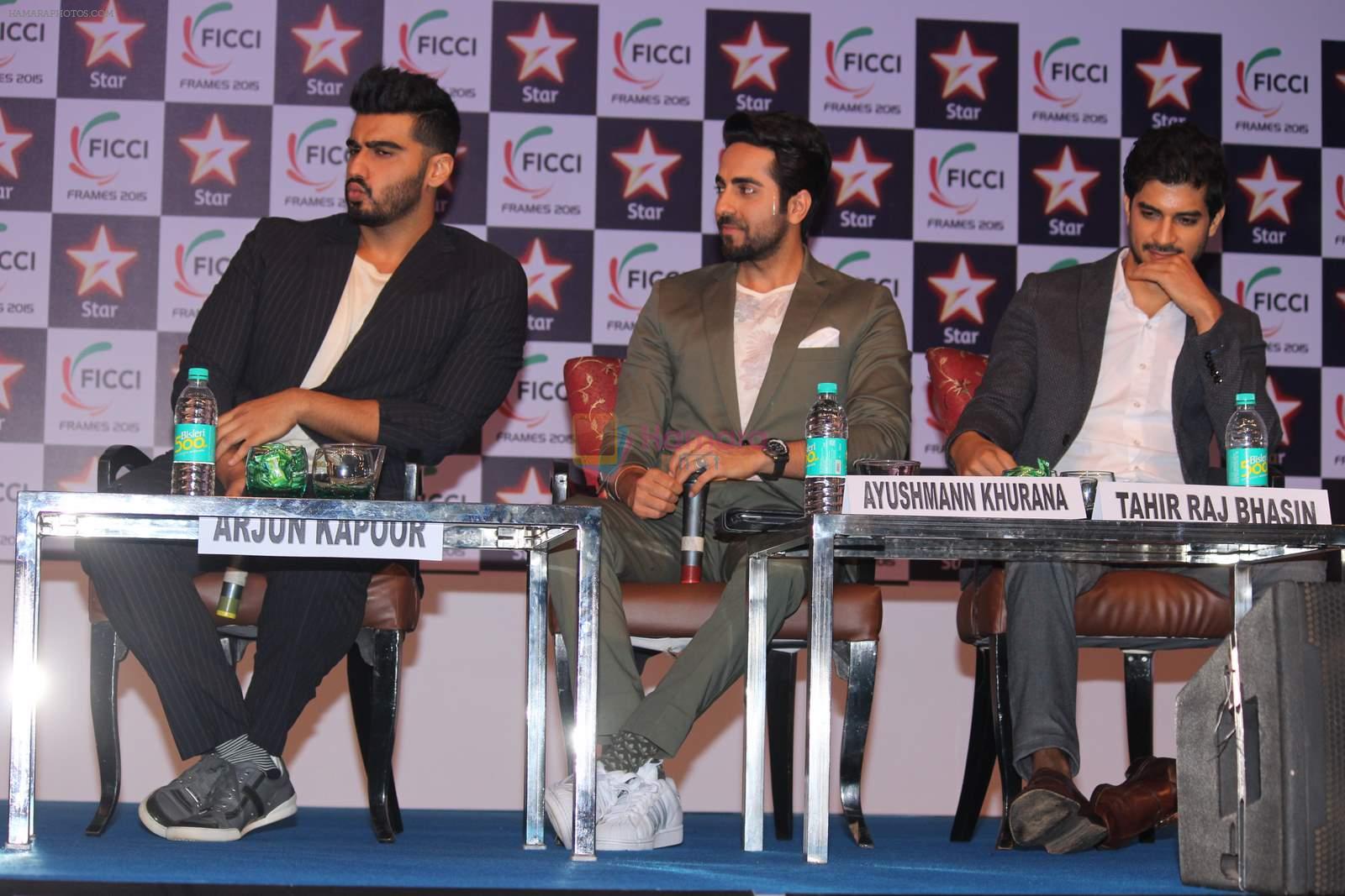 Arjun Kapoor, Ayushmann Khurrana, Tahir Raj Bhasin at FICCI FRAMES - Day 3 in Mumbai on 27th March 2015