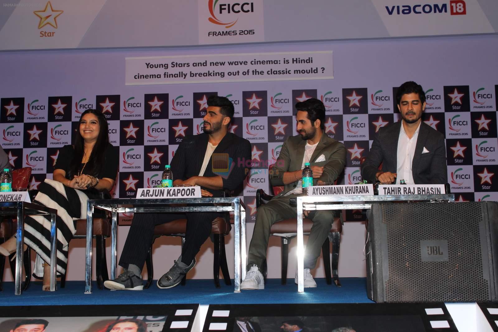 Bhumi Pednekar, Arjun Kapoor, Ayushmann Khurrana, Tahir Raj Bhasin at FICCI FRAMES - Day 3 in Mumbai on 27th March 2015