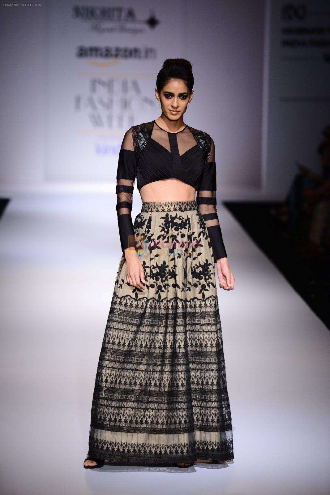 Model walk the ramp for Nikhita on day 4 of Amazon India Fashion Week on 28th March 2015