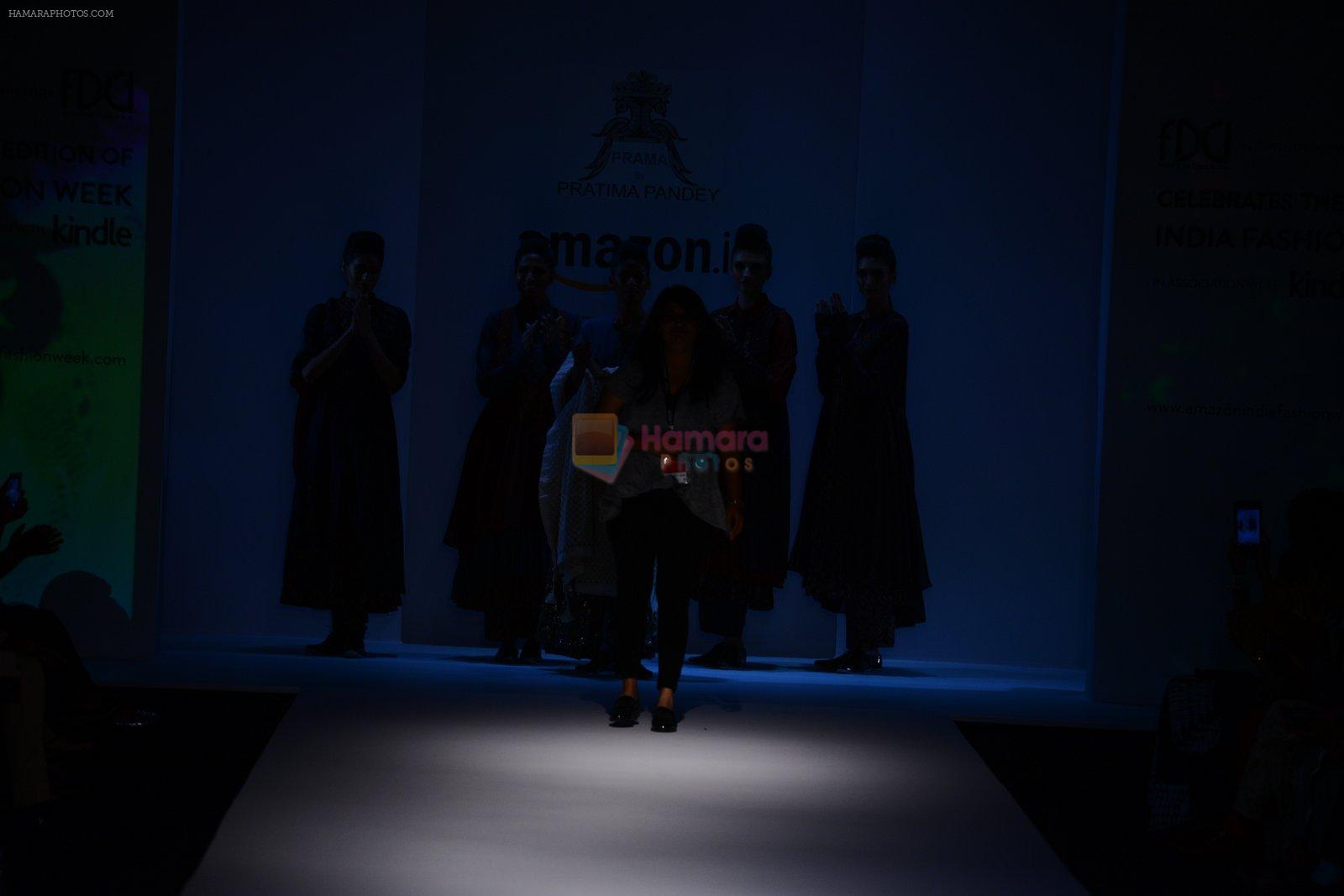 Model walk the ramp for Pratima Pandey on day 4 of Amazon India Fashion Week on 28th March 2015
