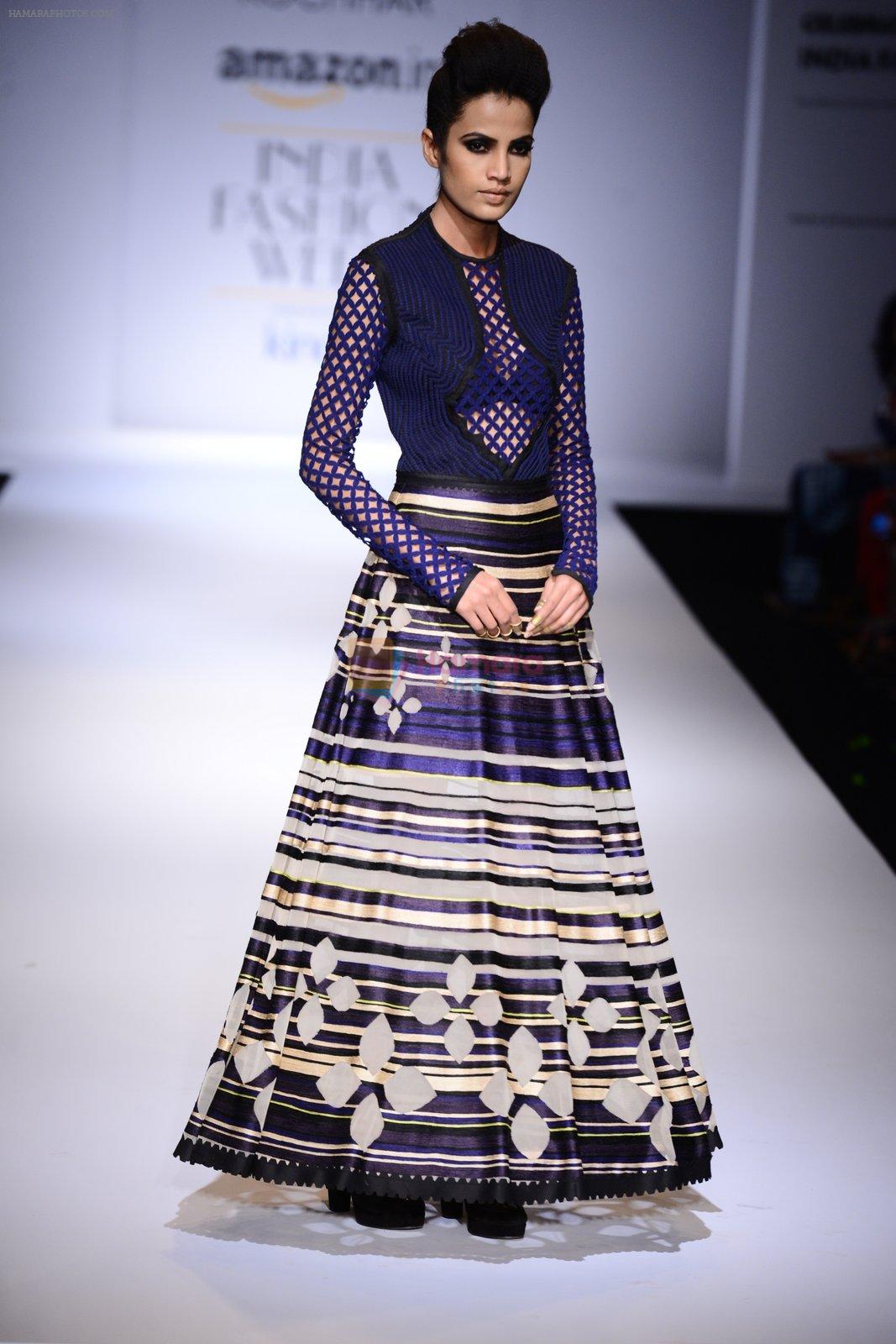 Model walk the ramp for Sahil Kocchar on day 4 of Amazon India Fashion Week on 28th March 2015