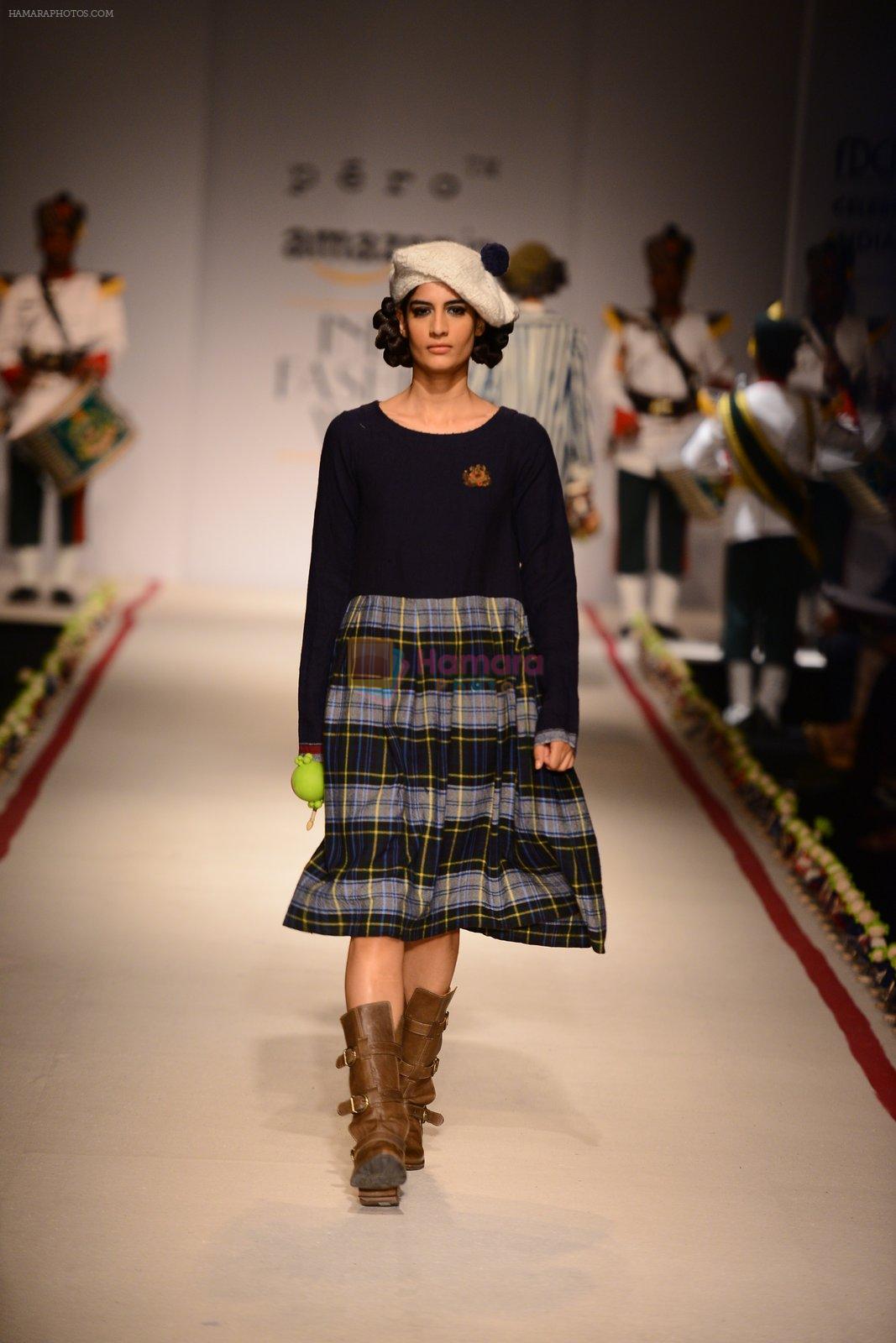 Model walk the ramp for Aneeth Arora on day 4 of Amazon India Fashion Week on 28th March 2015