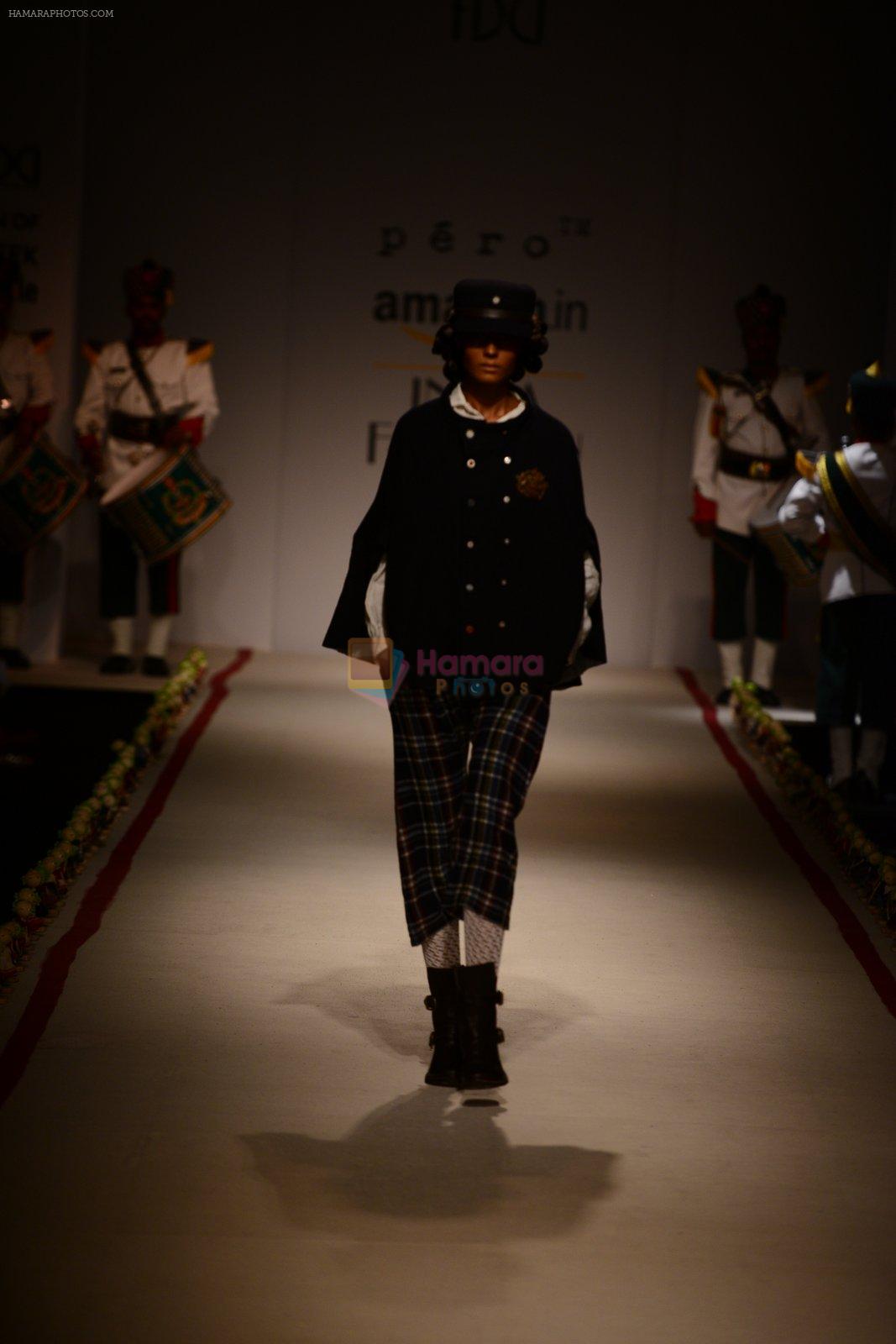 Model walk the ramp for Aneeth Arora on day 4 of Amazon India Fashion Week on 28th March 2015