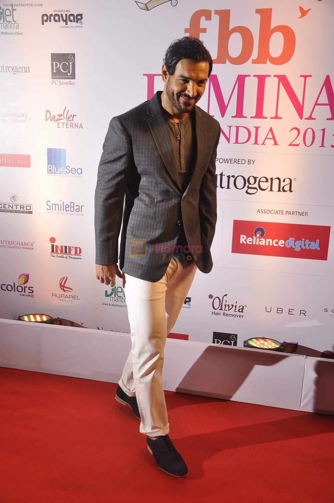 John Abraham at Femina Miss India finals red carpet in Yashraj Studios on 28th March 2015