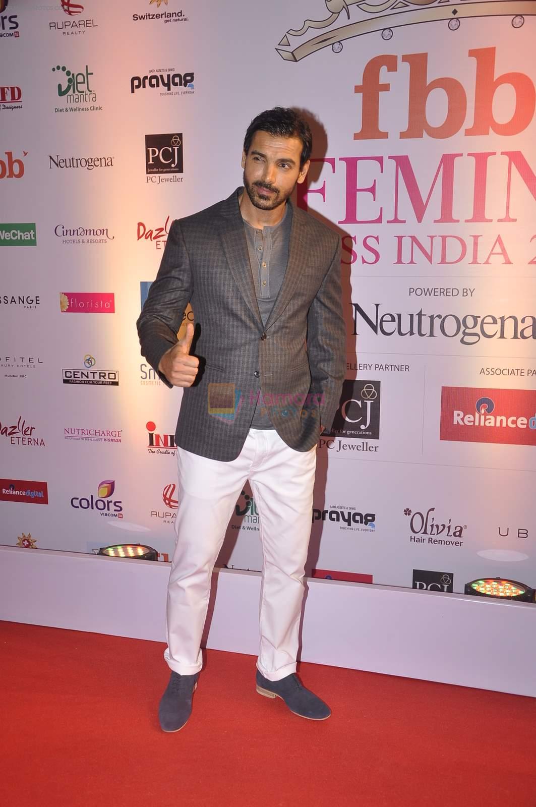 John Abraham at Femina Miss India finals red carpet in Yashraj Studios on 28th March 2015