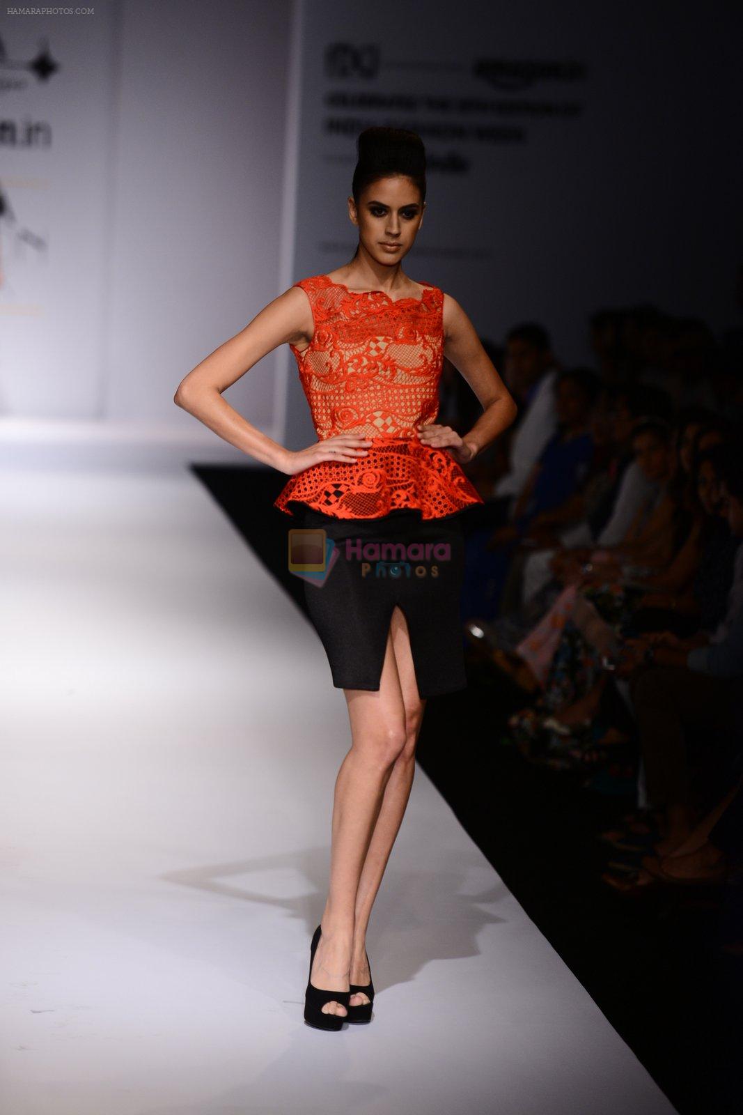 Model walk the ramp for Nikhita on day 4 of Amazon India Fashion Week on 28th March 2015